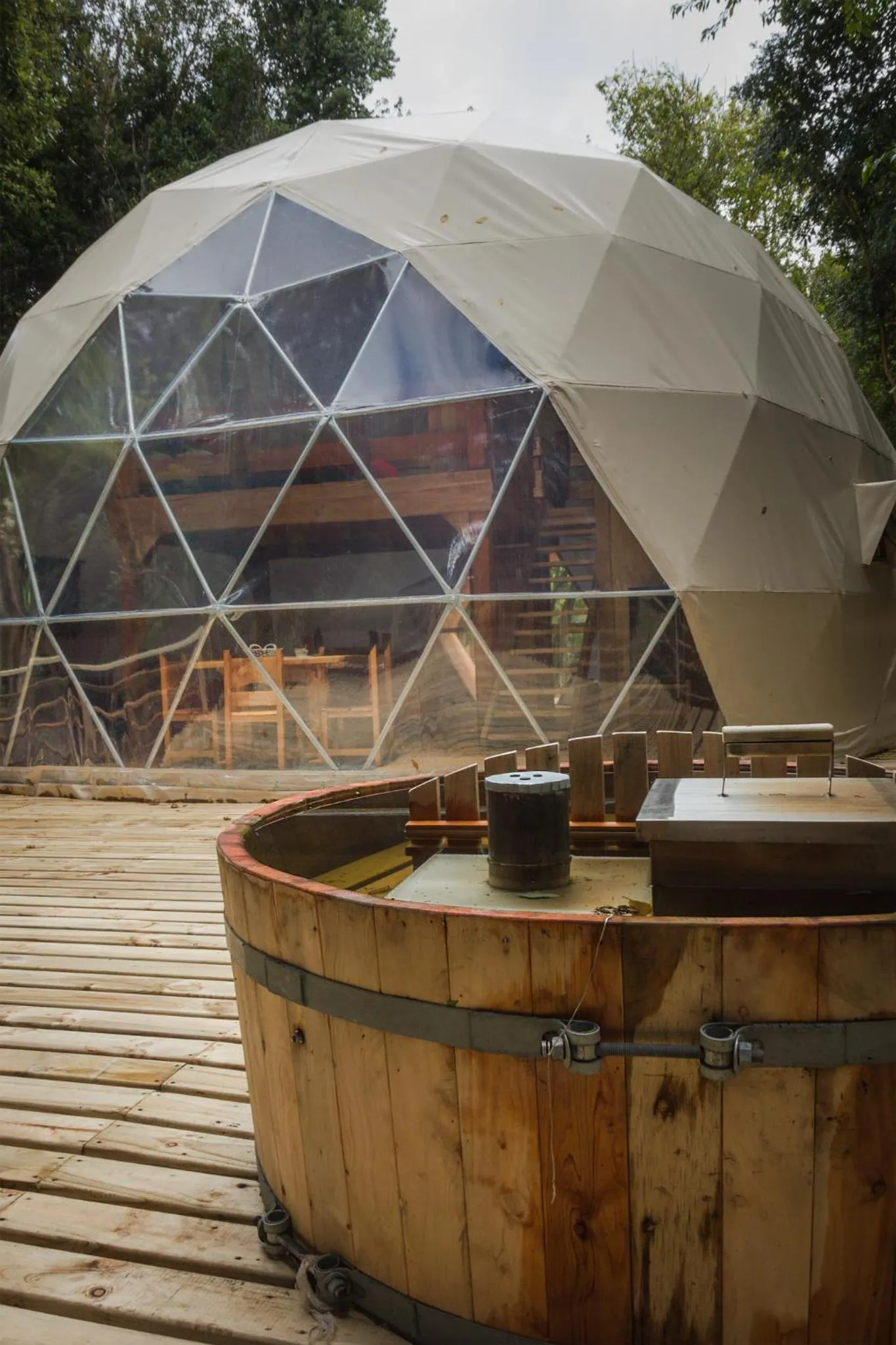 Hot Tub in Cabañas Ensenada Bosque Nativo