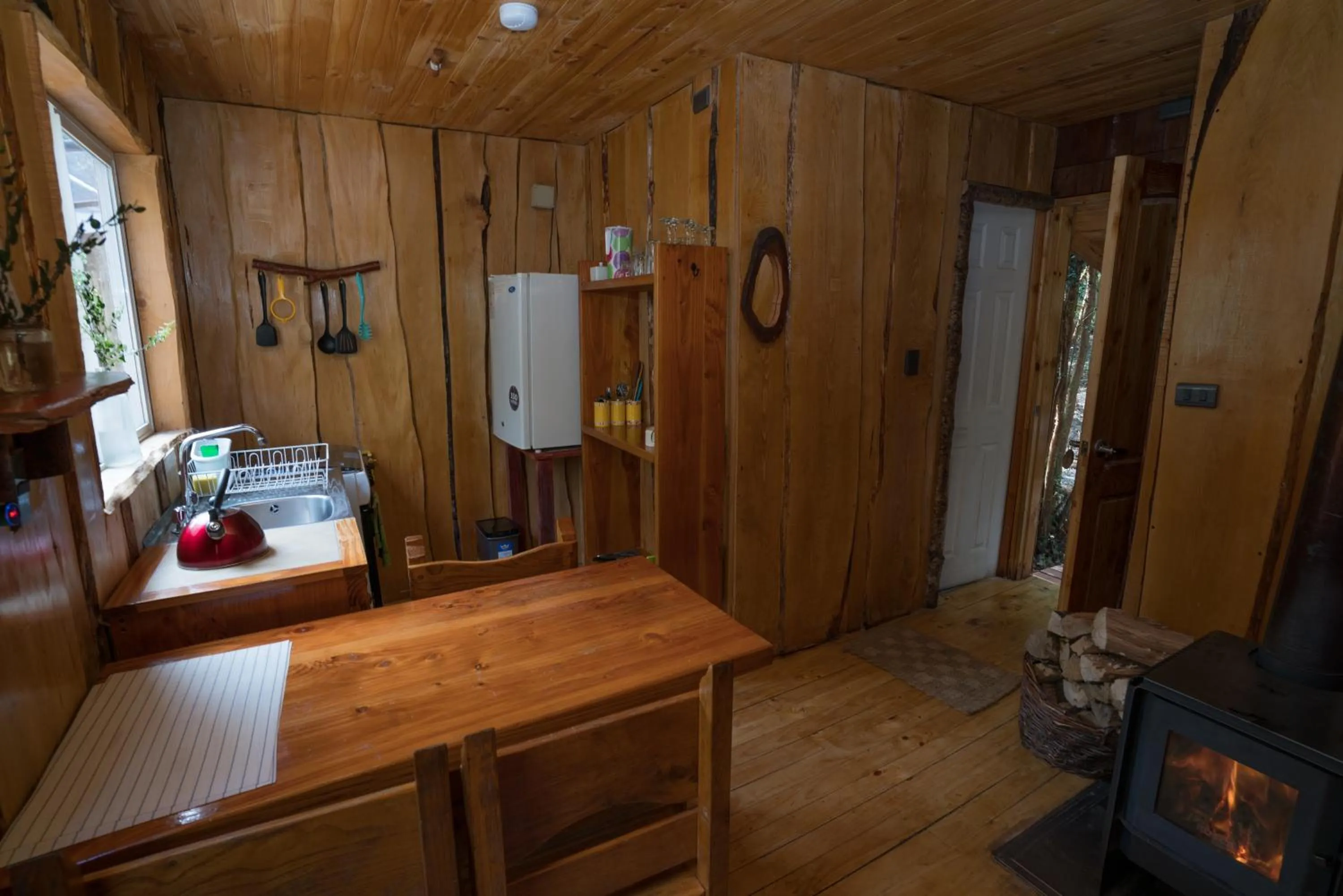 Kitchen or kitchenette in Cabañas Ensenada Bosque Nativo
