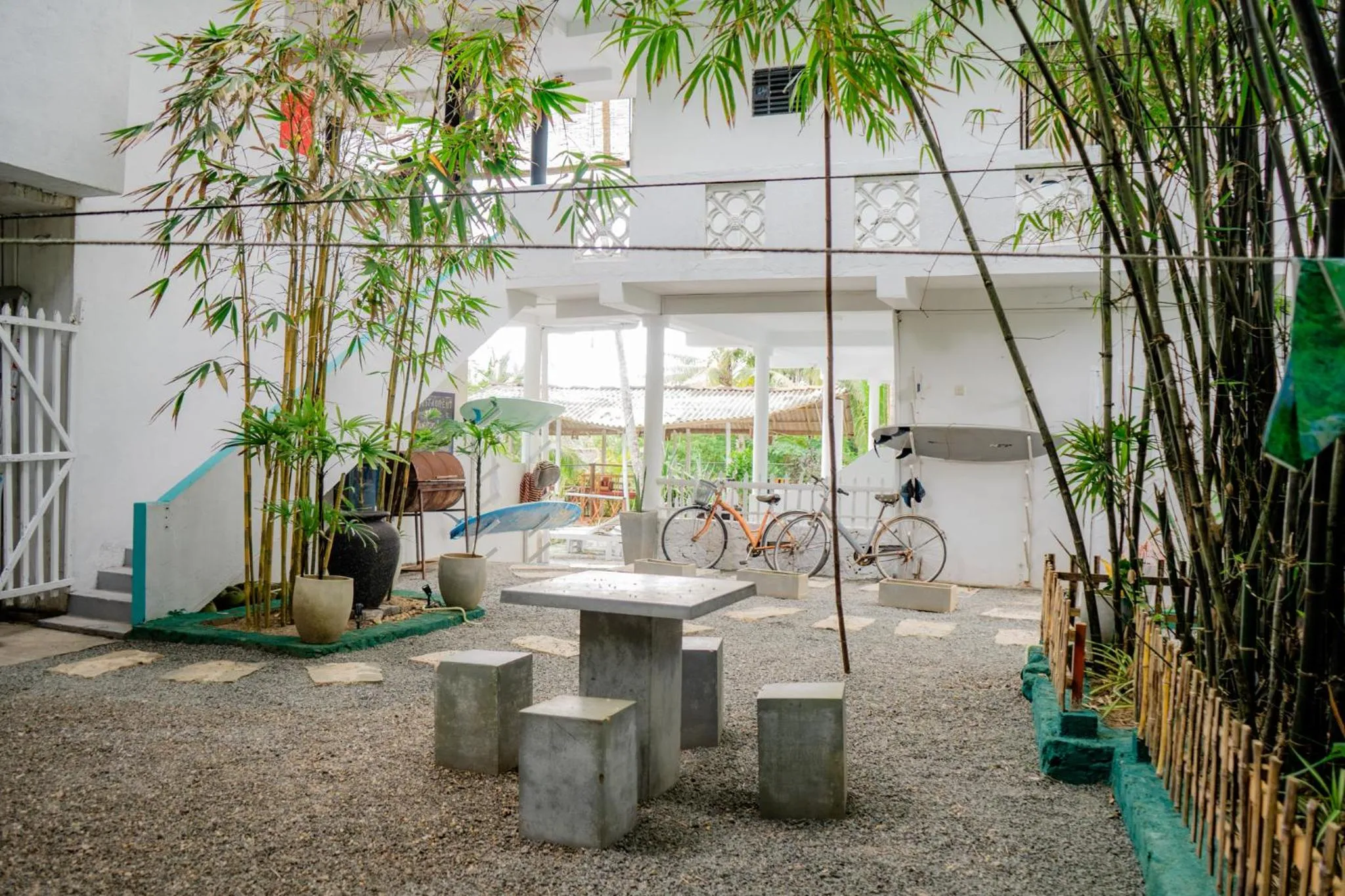 Property building in Asanka Surf House & Restaurant with pool