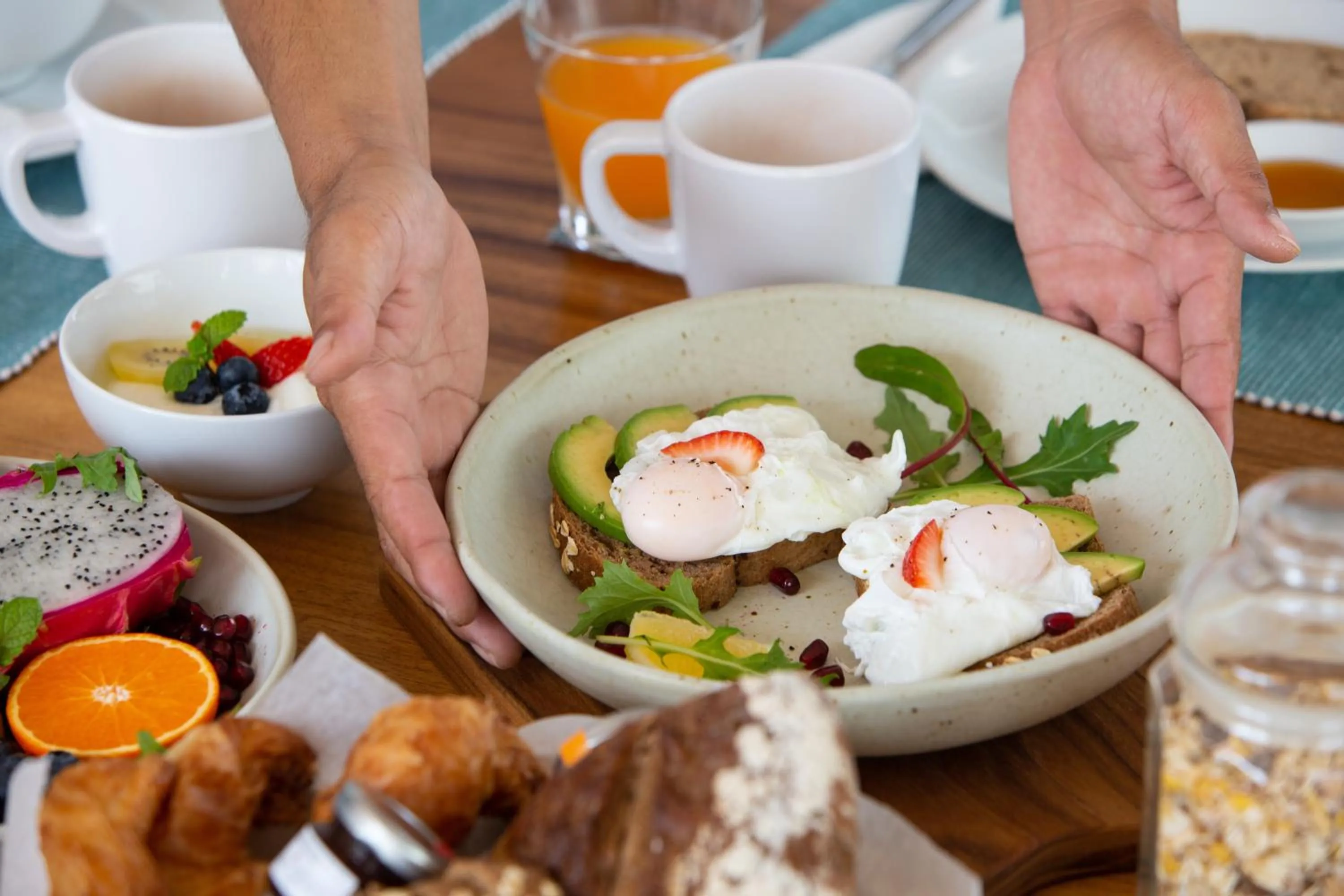 Breakfast in Villa U - 3BR Beachfront Haven