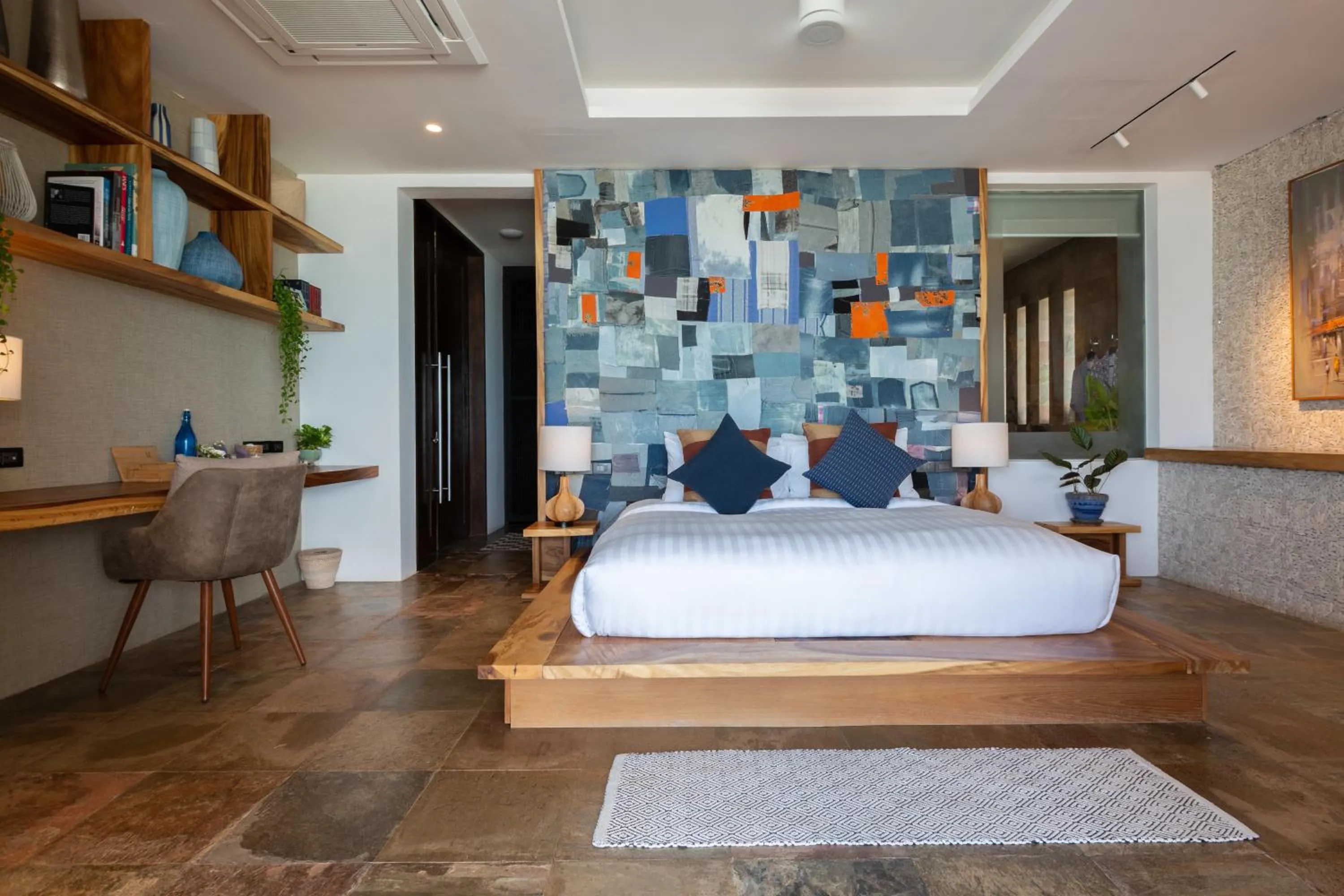 Bedroom, Bed in Villa U - 3BR Beachfront Haven