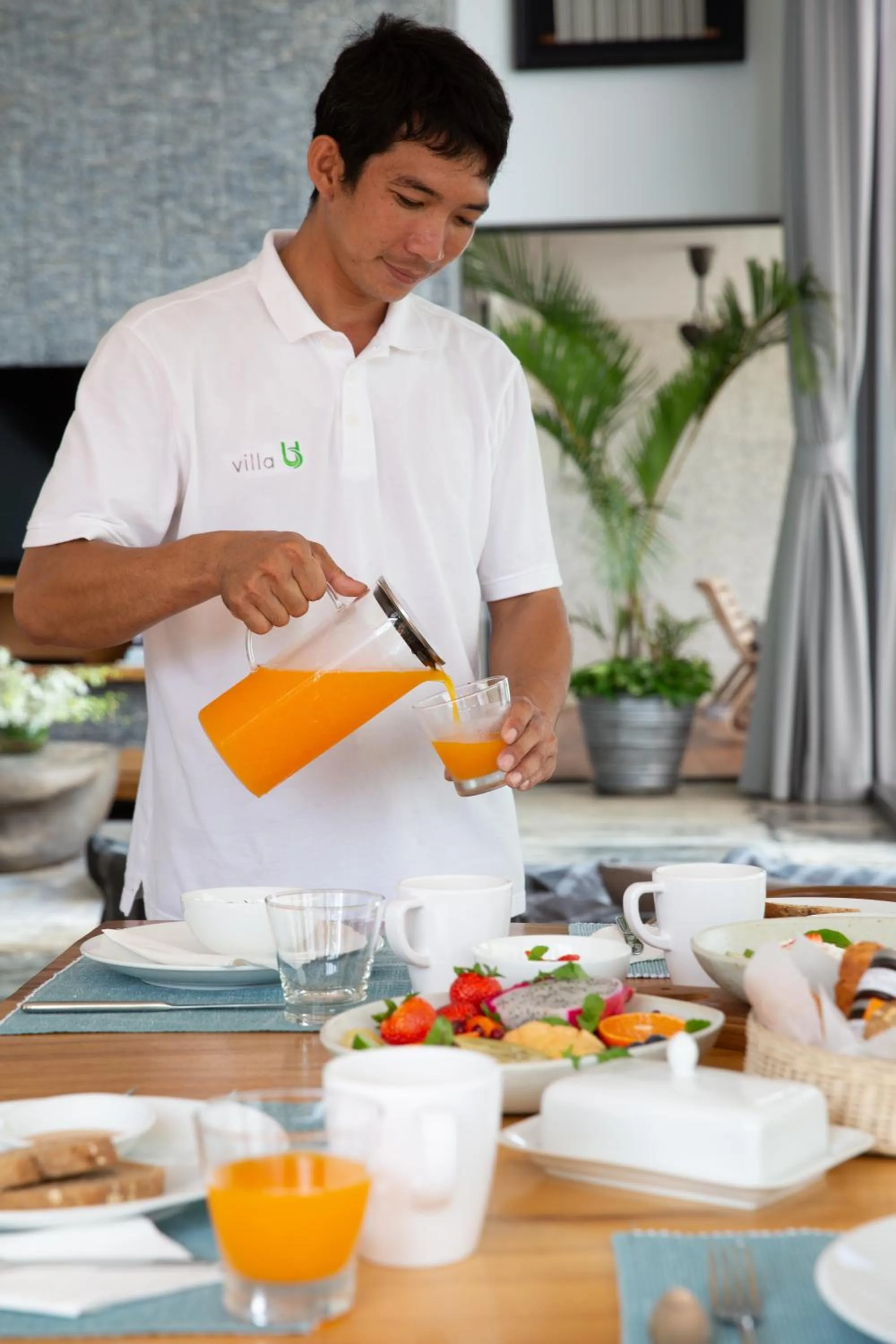 Breakfast in Villa U - 3BR Beachfront Haven