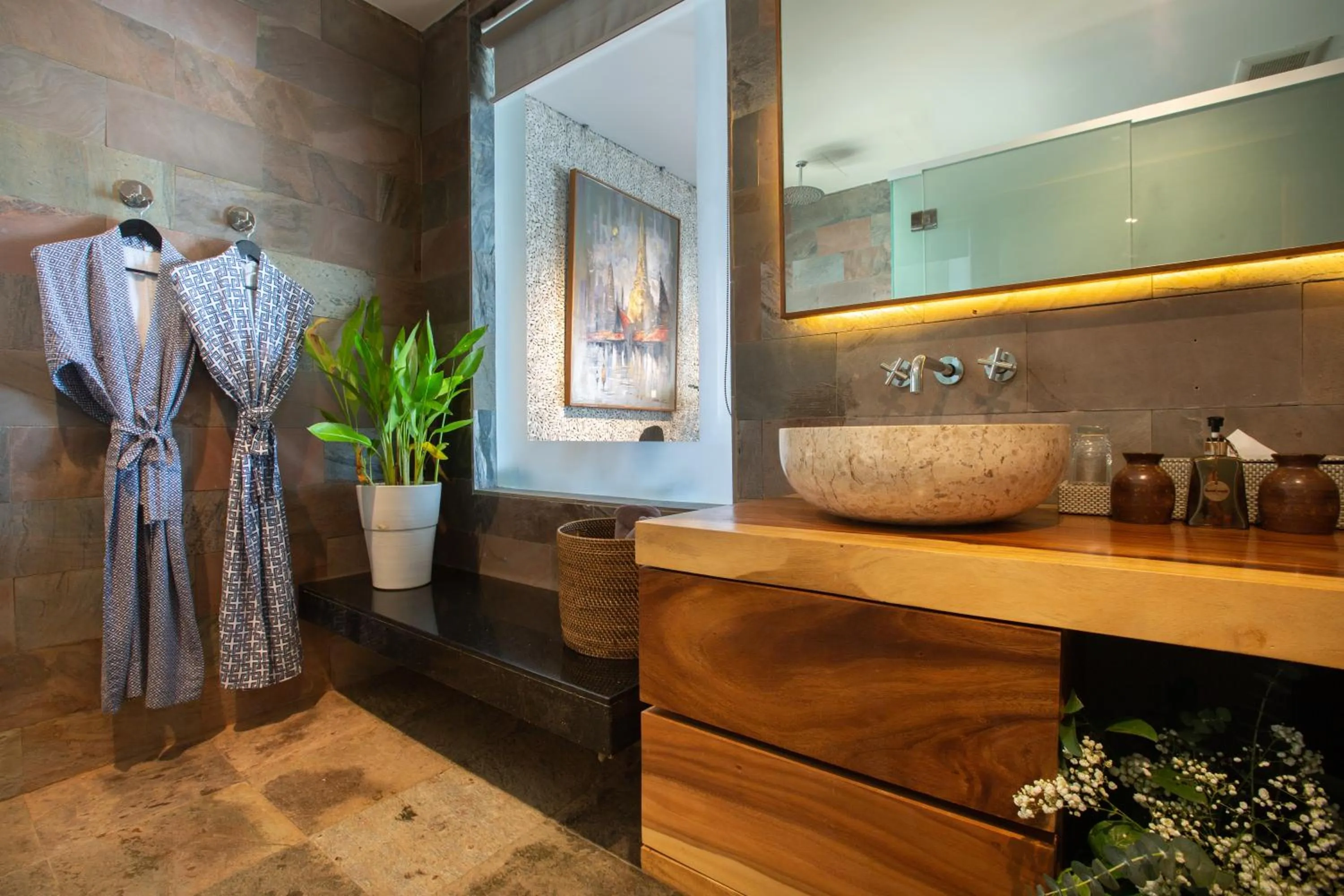 Bathroom in Villa U - 3BR Beachfront Haven