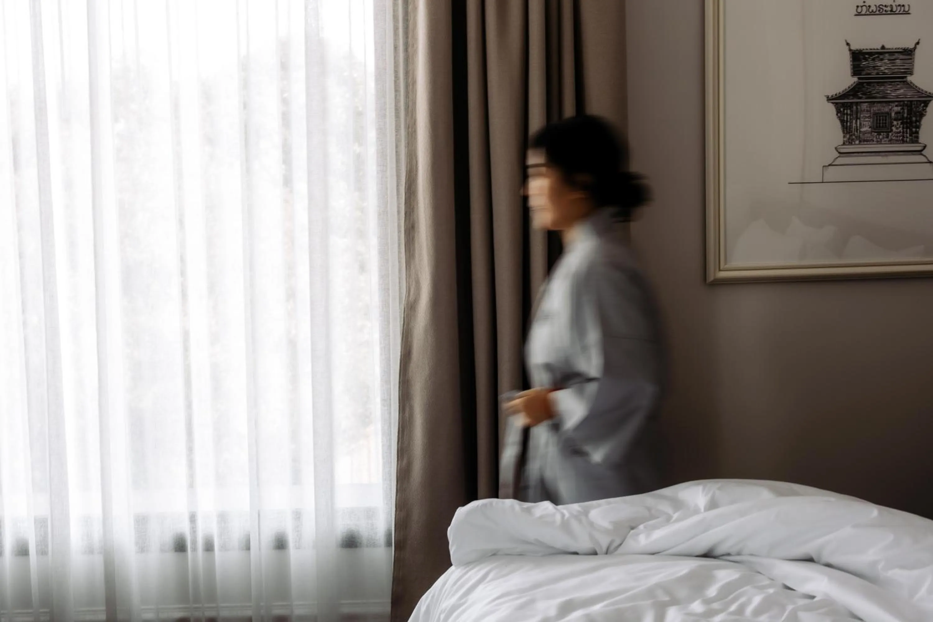 Bed in Souphattra Hotel Vientiane