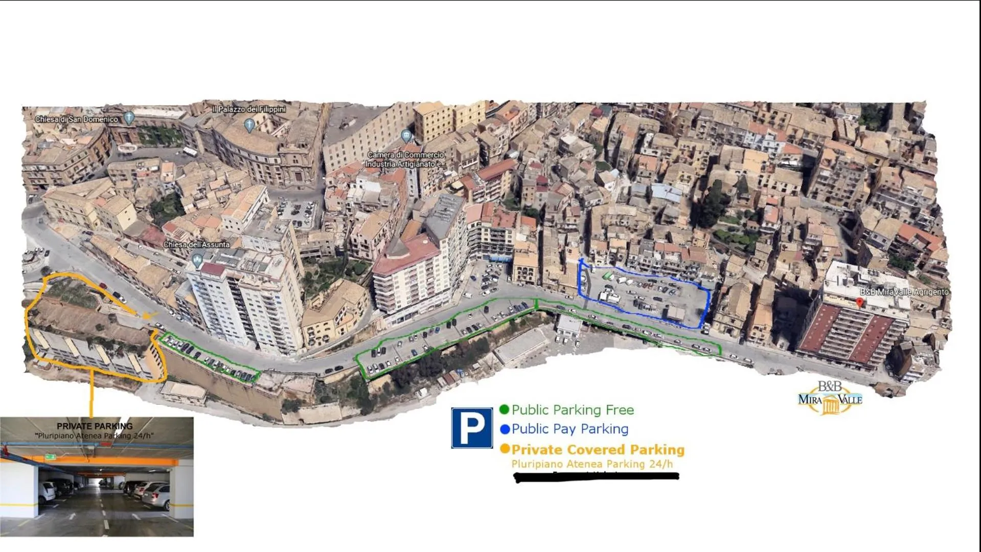 Parking in B&B MiraValle Agrigento