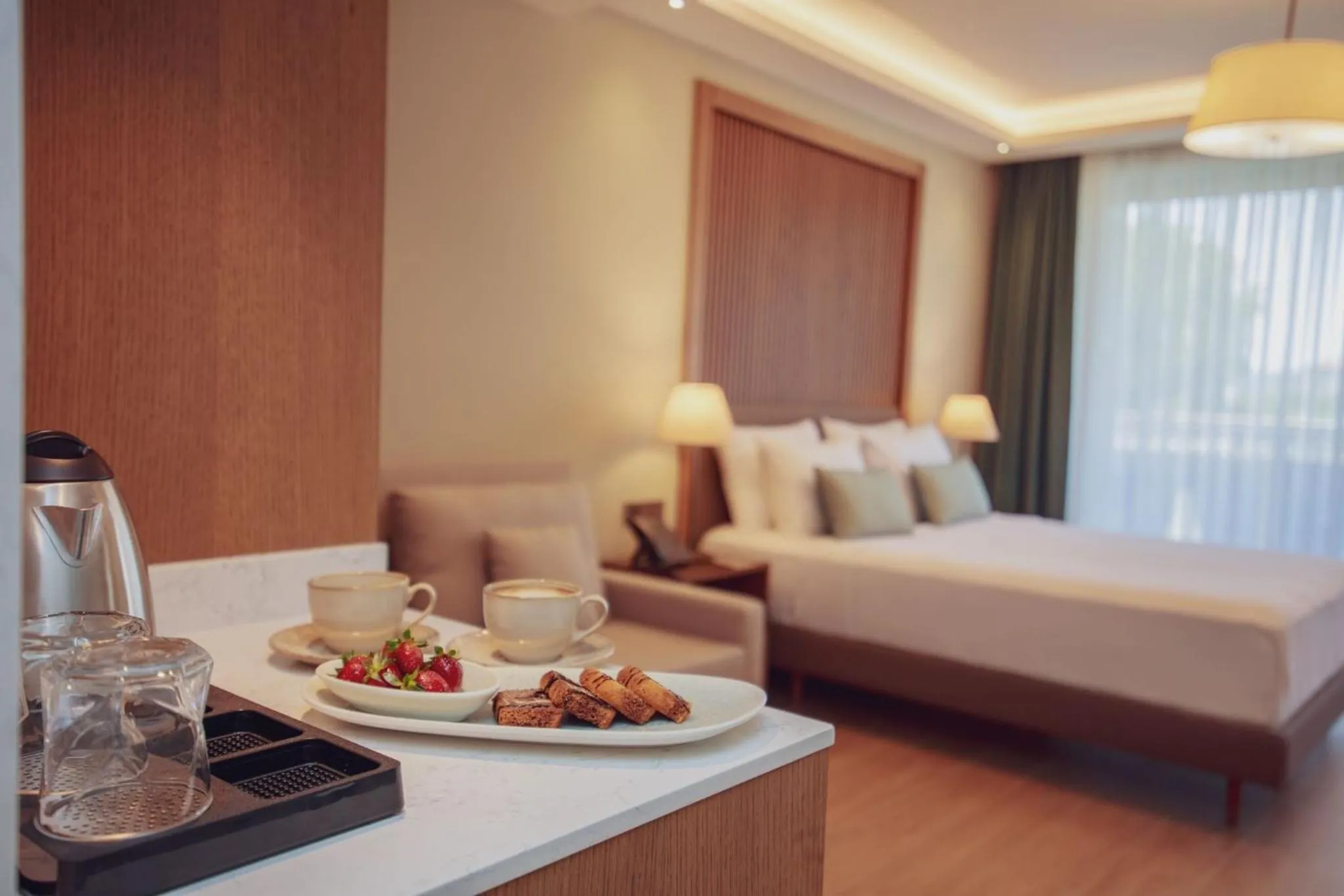 Coffee/tea facilities, Bed in Casa Lumar Luxury Lodging- Adult Only