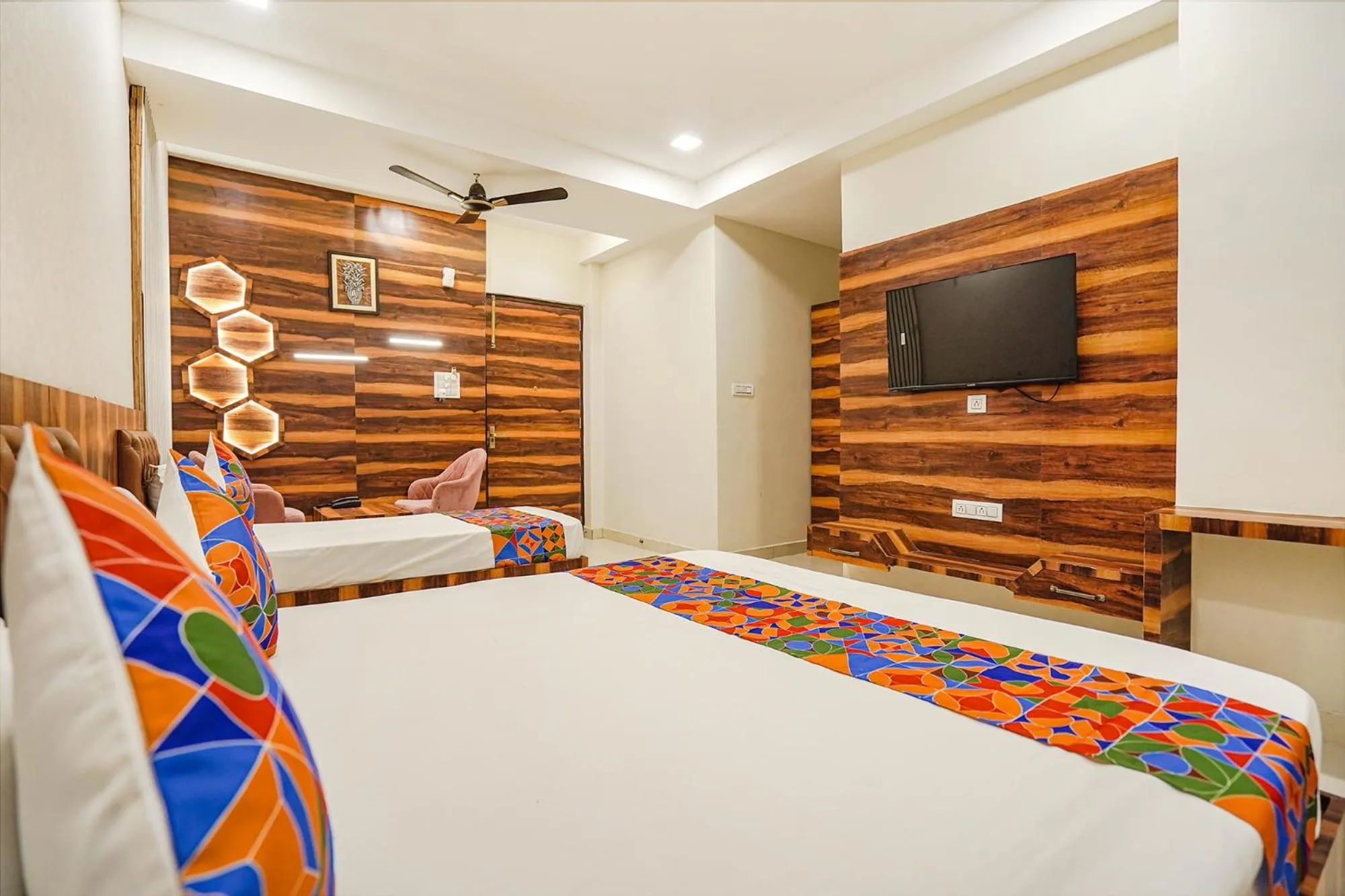 Bed in FabHotel TS Inn