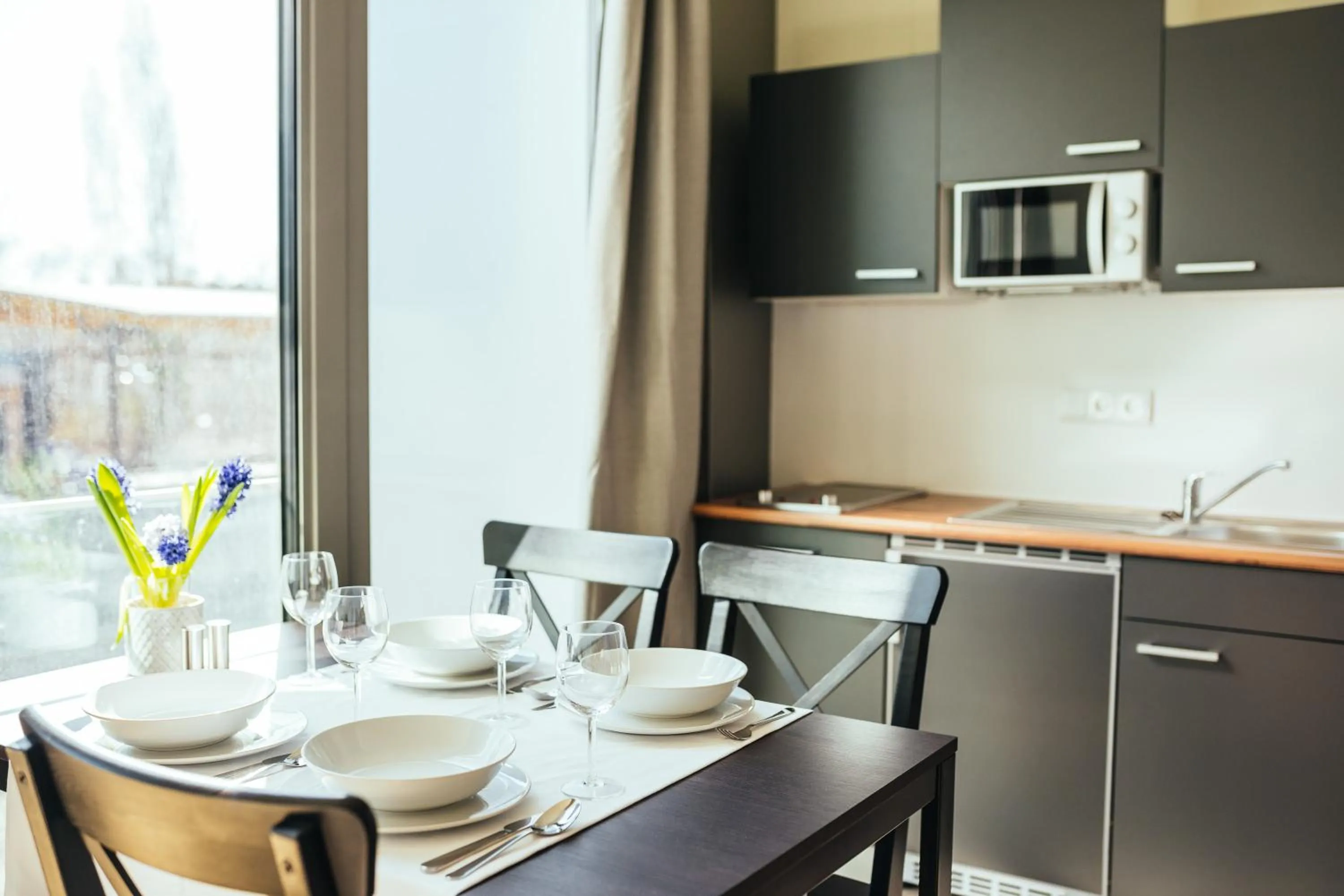 Kitchen or kitchenette in The Rix Studios & Suites