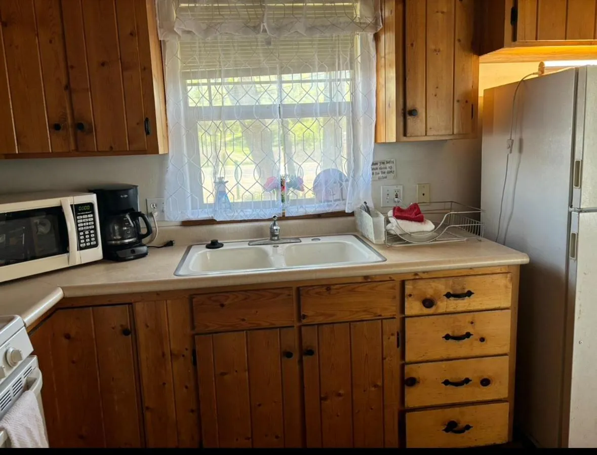 Kitchen or kitchenette in Sequoia River Front Cabins