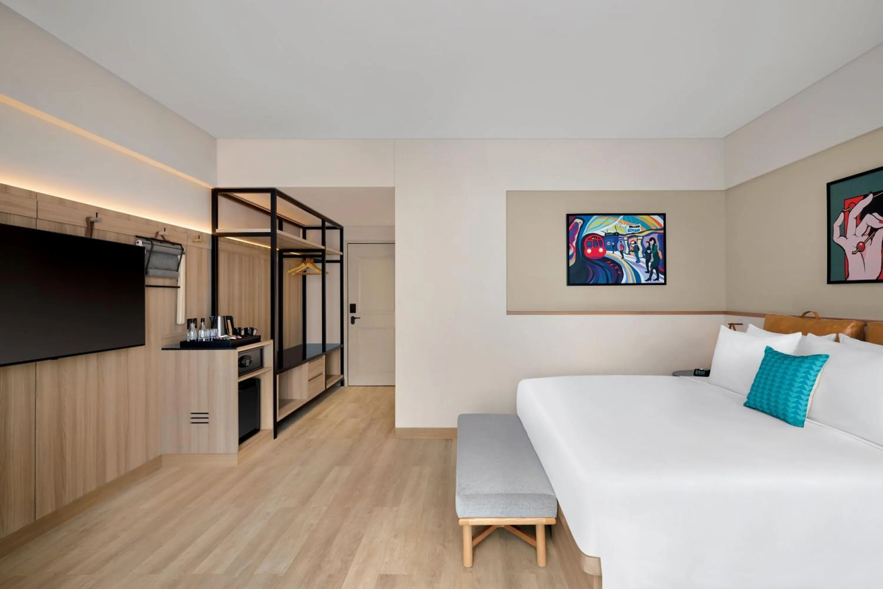 Bedroom, Bed in Moxy Mumbai Andheri West