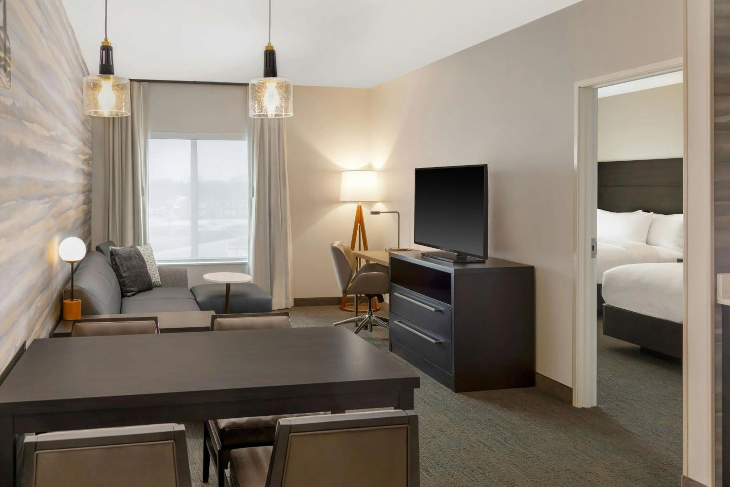 Living room, Bed in Residence Inn by Marriott Detroit Dearborn