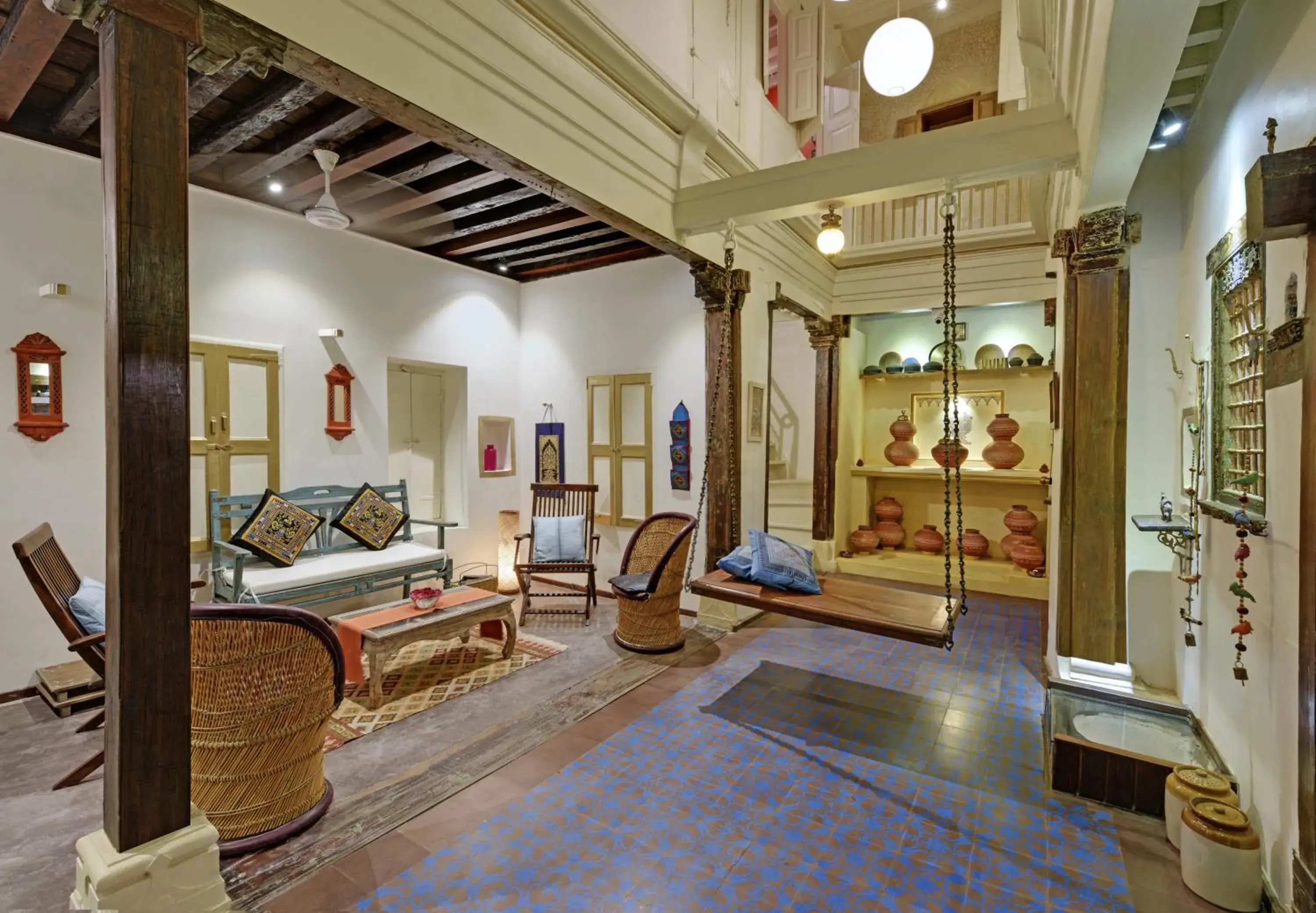 Lobby or reception in French Haveli Lobby or reception in French Haveli