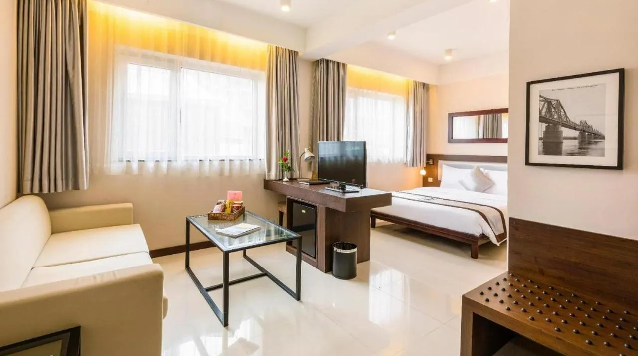 Bed in Hong Ha HOTEL