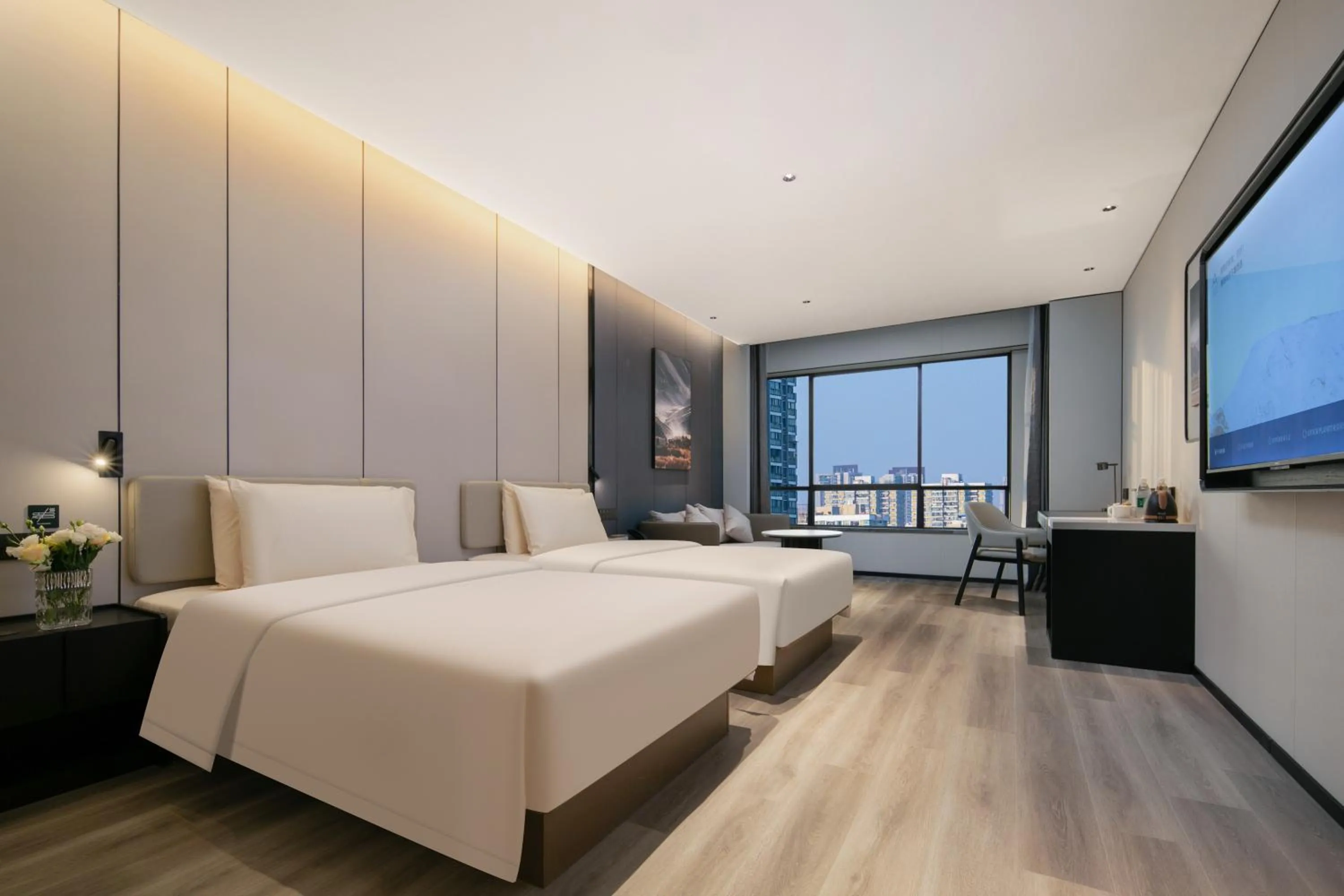 Bed in Atour Hotel Shanghai Baoshan Shangda Road