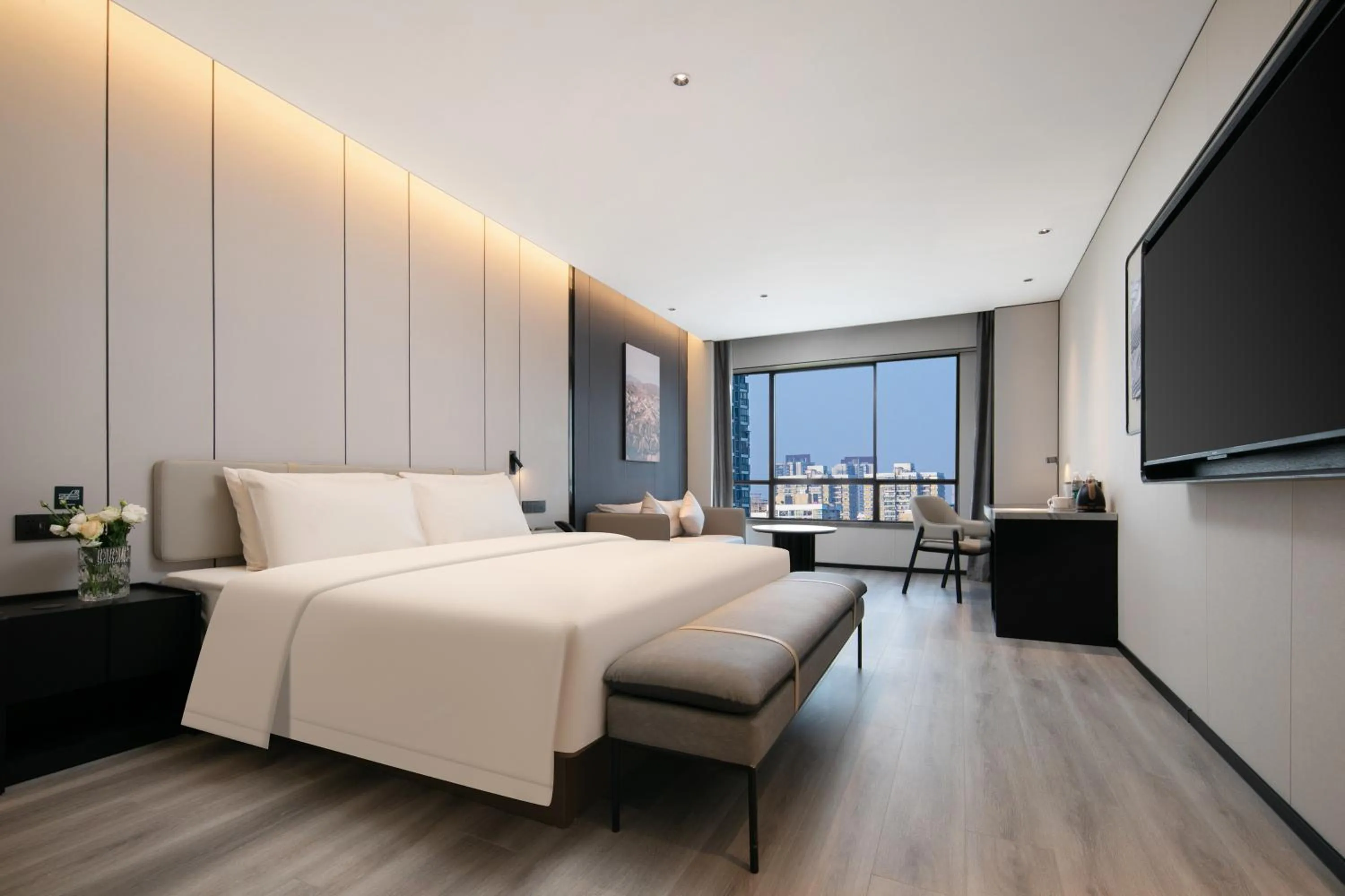 Bed in Atour Hotel Shanghai Baoshan Shangda Road