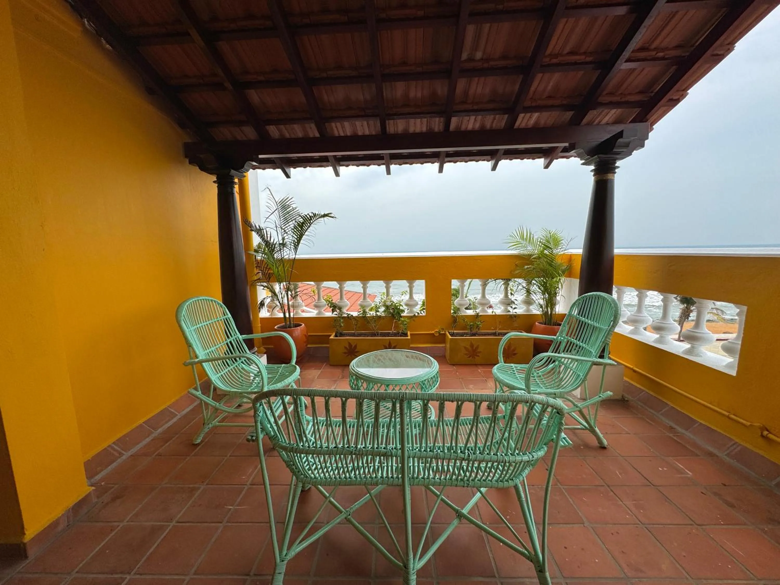 Seating area in La Plage Seaview Suites