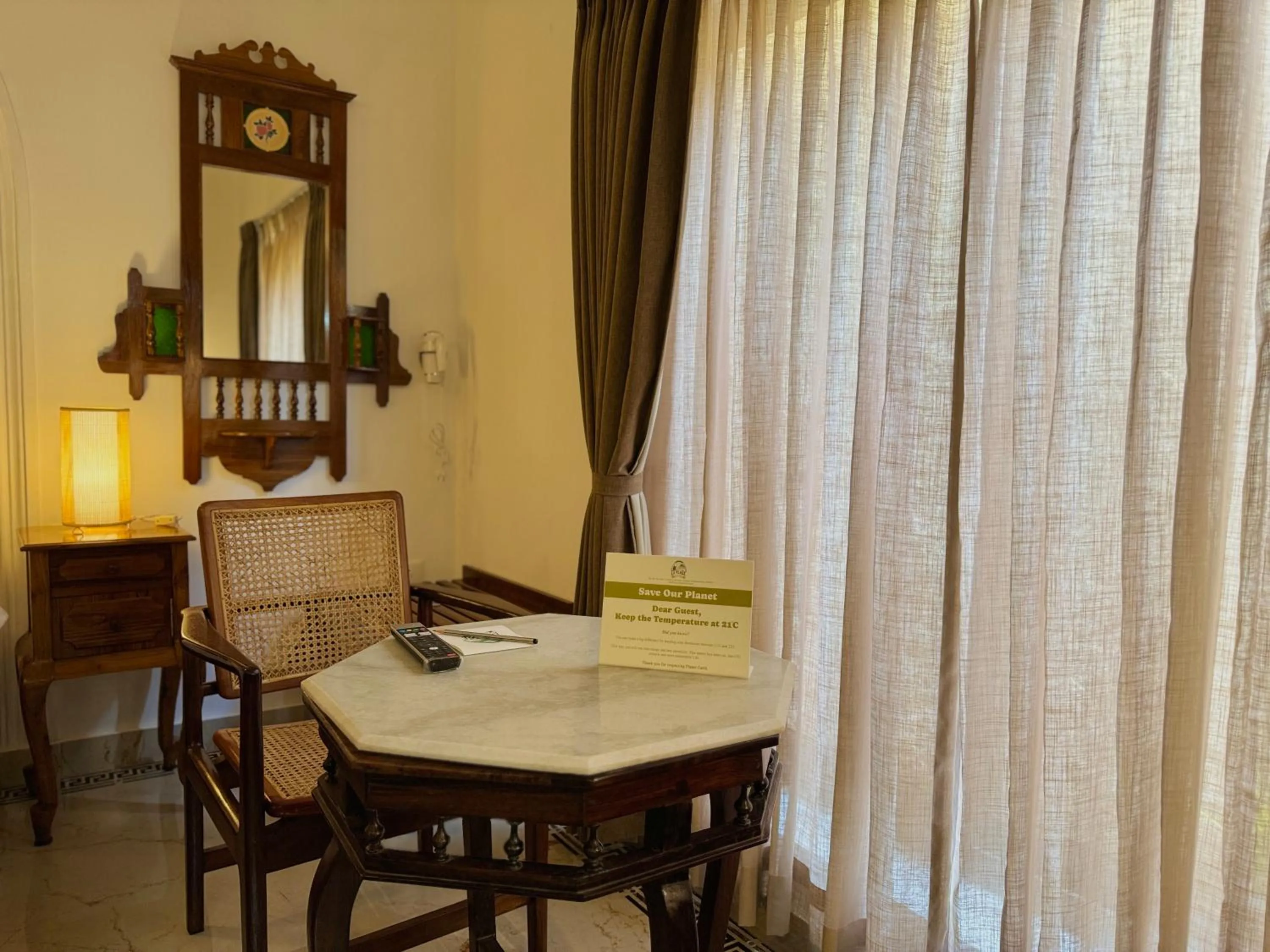 Seating area in La Plage Seaview Suites