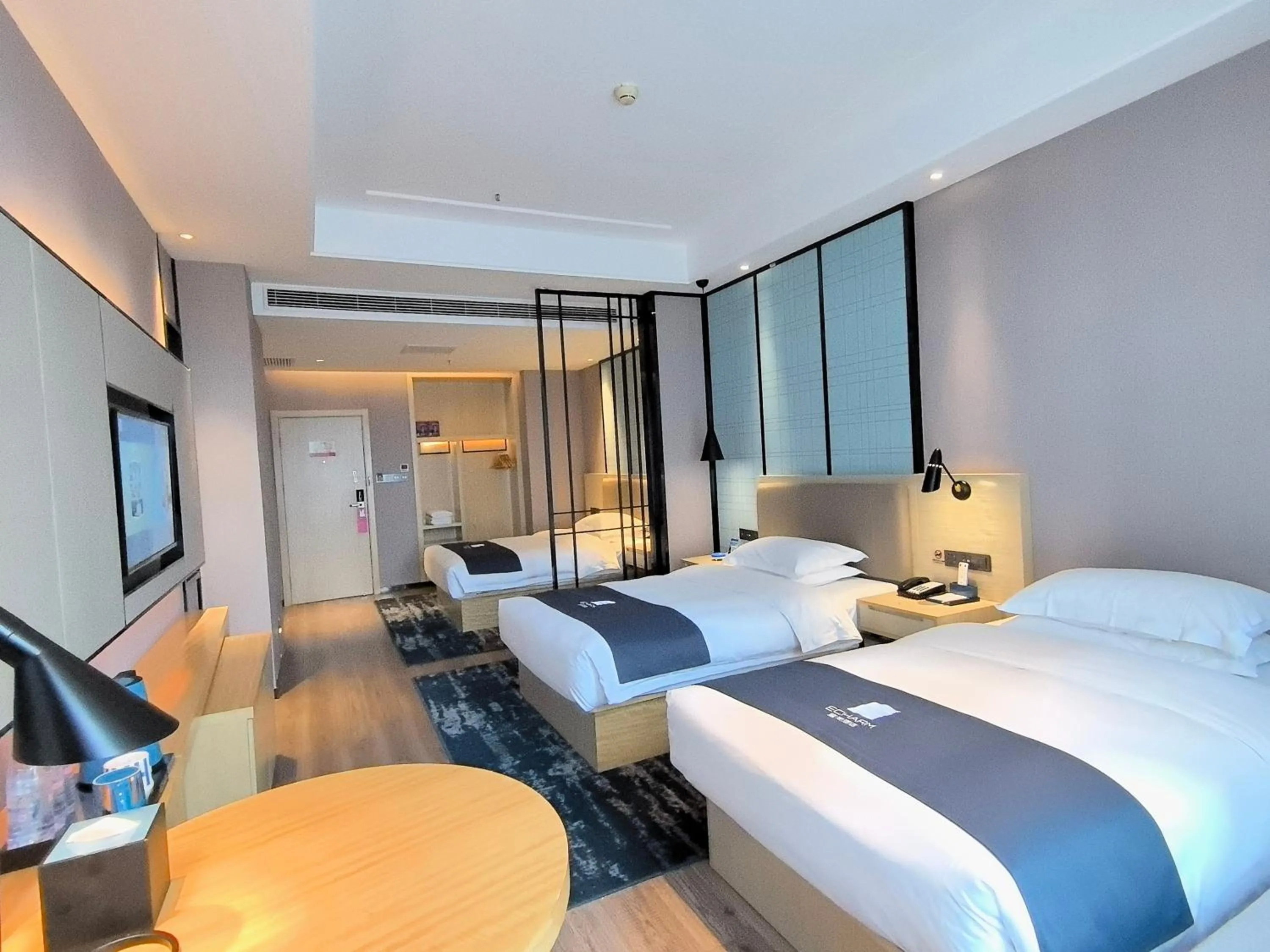 Bed in Echarm Hotel - Xi'an Tai'ao Plaza Baijiakou Metro Station