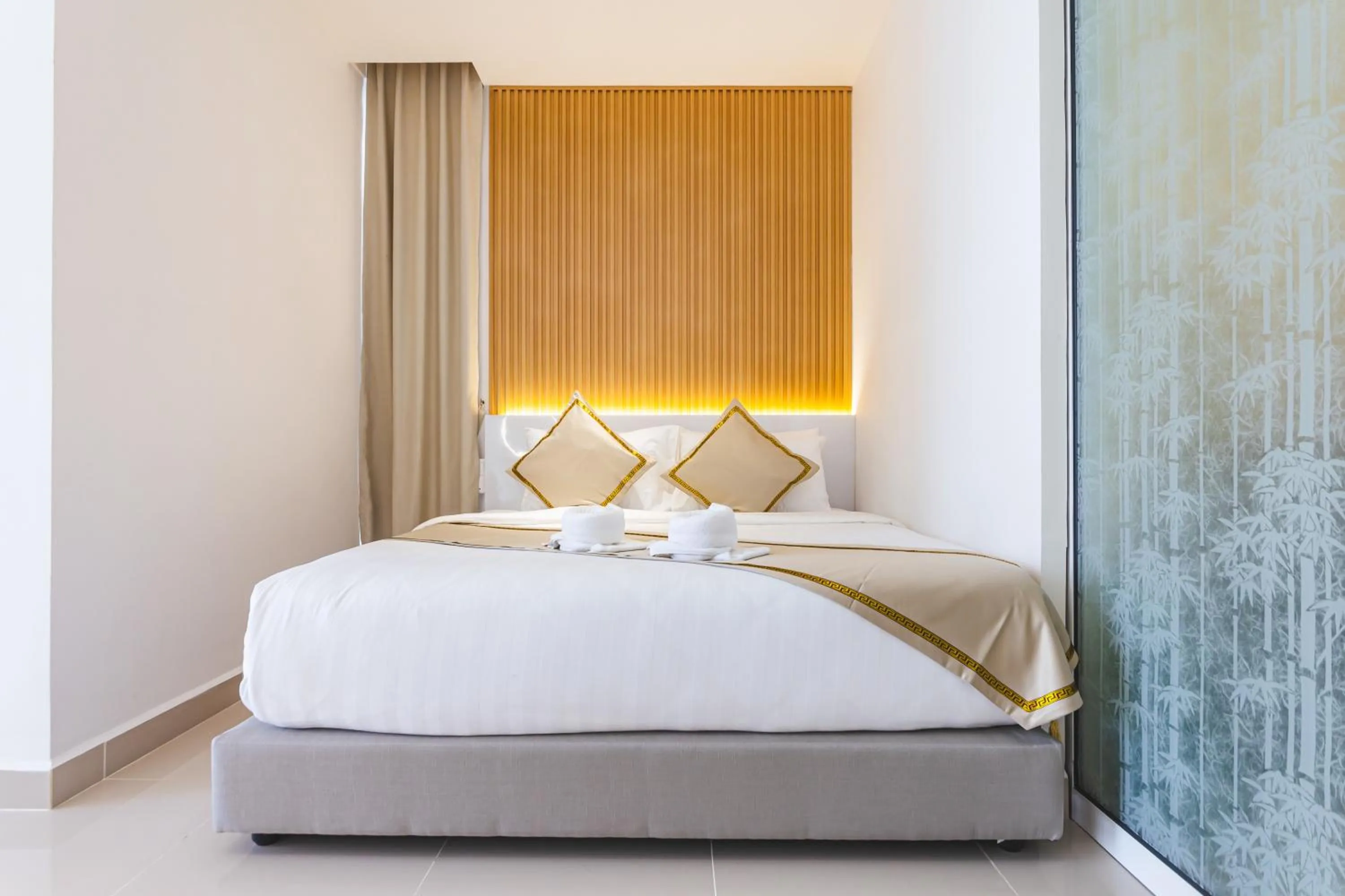 Bed in Beautiful Seaview Suites at The Shore Kota Kinabalu