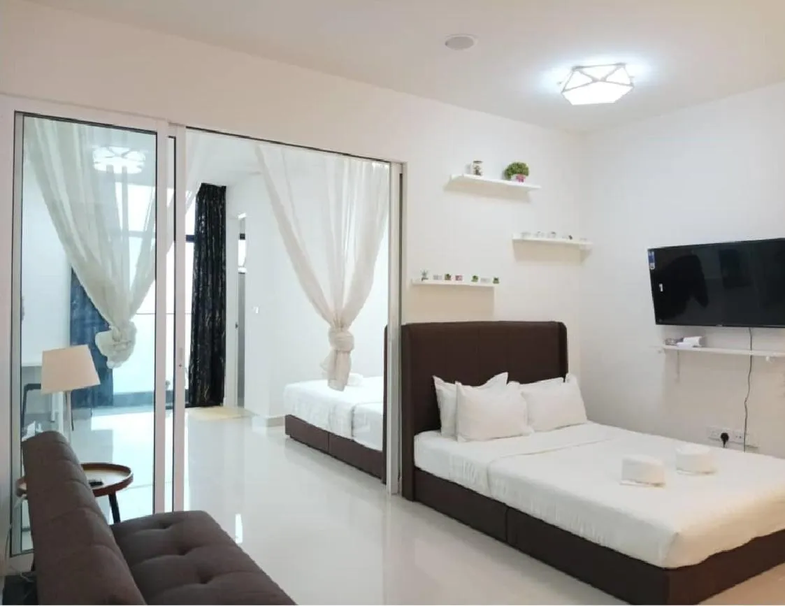 Bed in Beautiful Seaview Suites at The Shore Kota Kinabalu