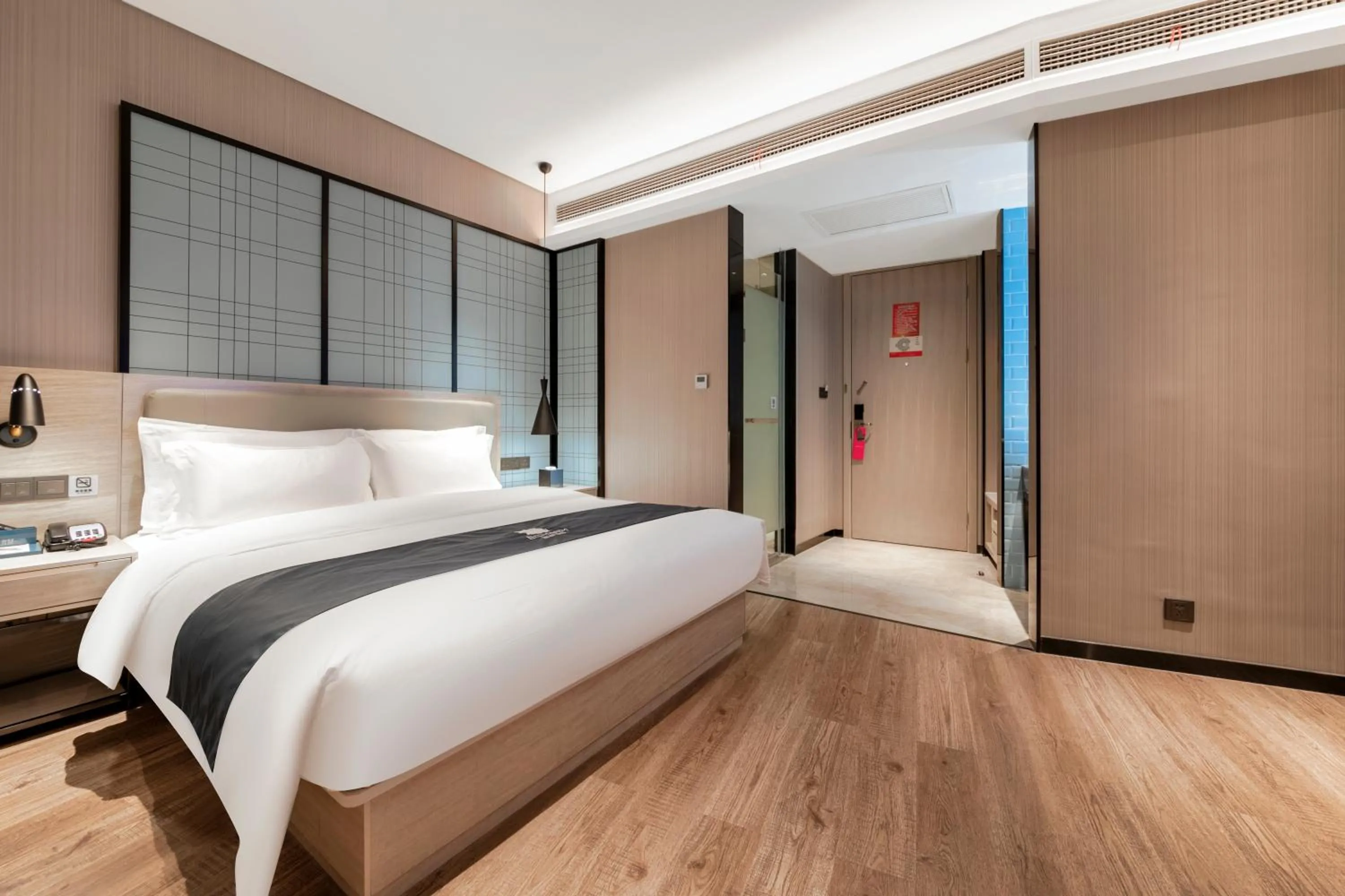 Bed in Echarm Hotel - Wuhan University Hongshan Square Metro Station