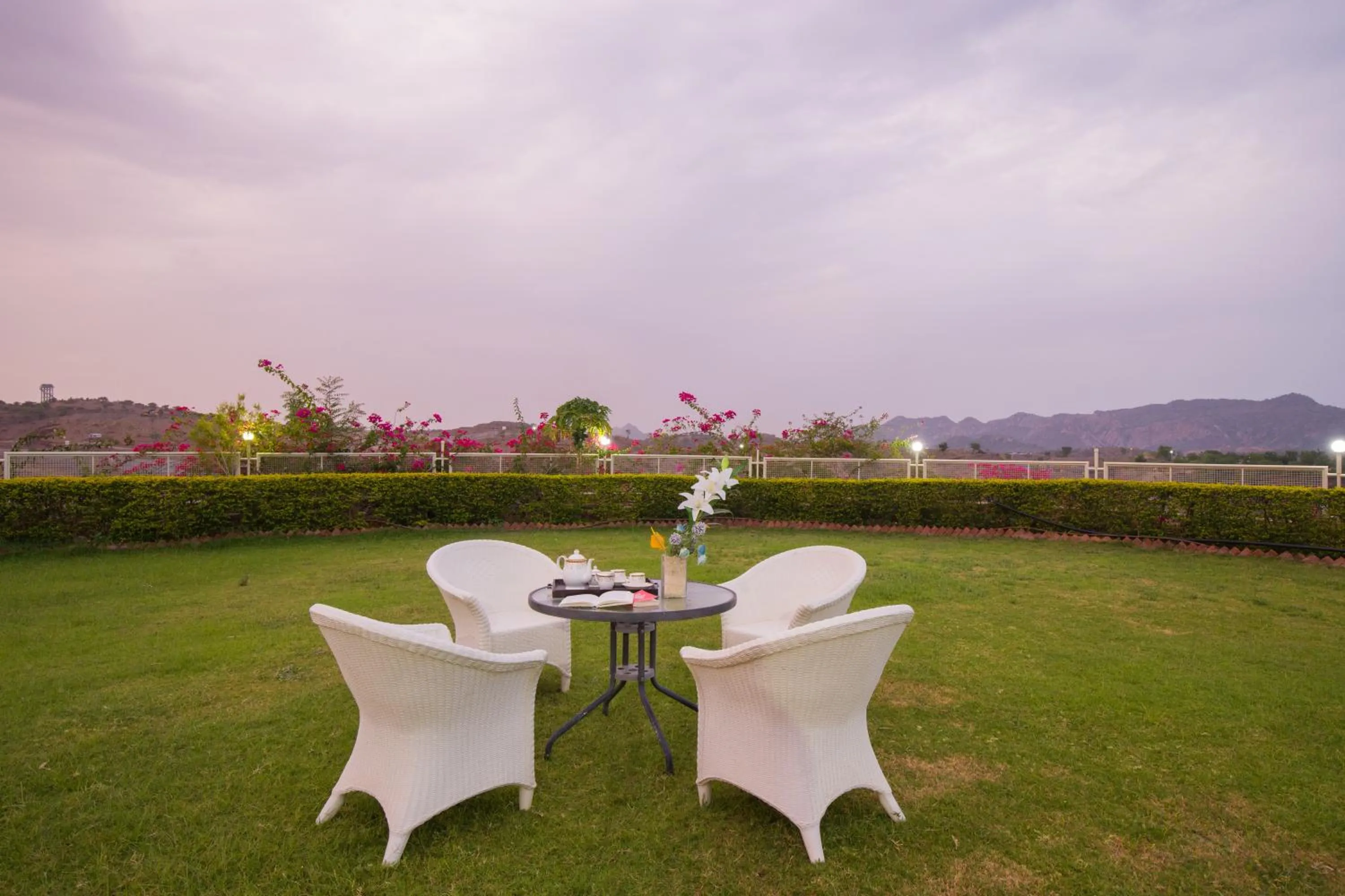 Patio in ELIVAAS Shourya Celesta Luxe 3BHK Villa with Pvt Pool, Udaipur