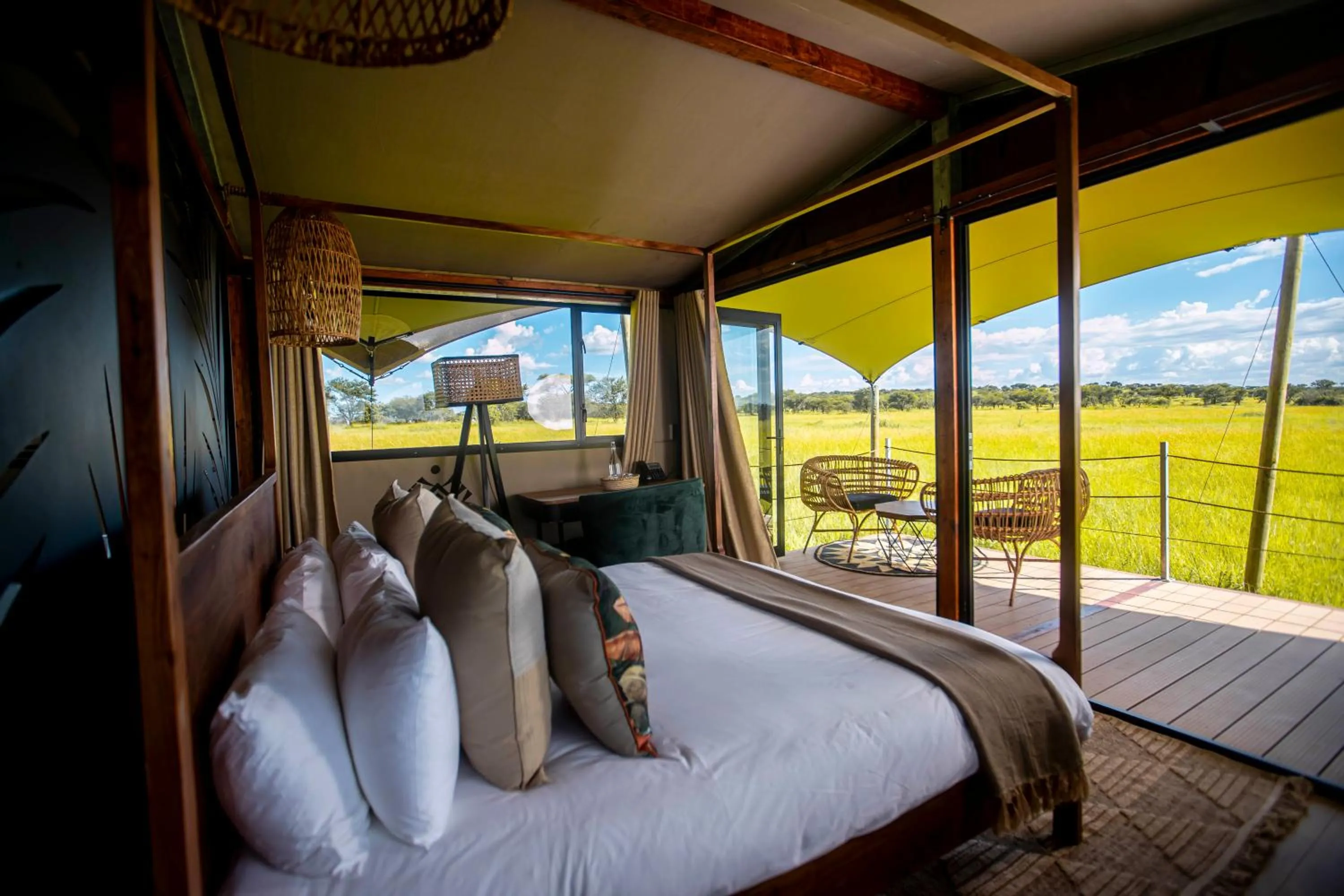 Natural landscape, Bed in Escarpment Serengeti Luxury Camp