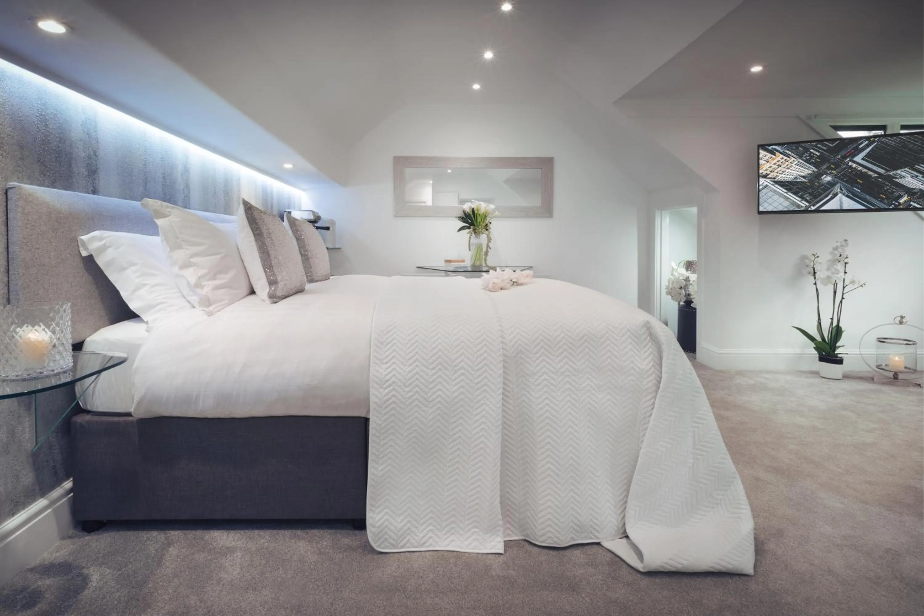 Bed in Aphrodites Group - Luxury Hot Tub Suites in Central Lake District!