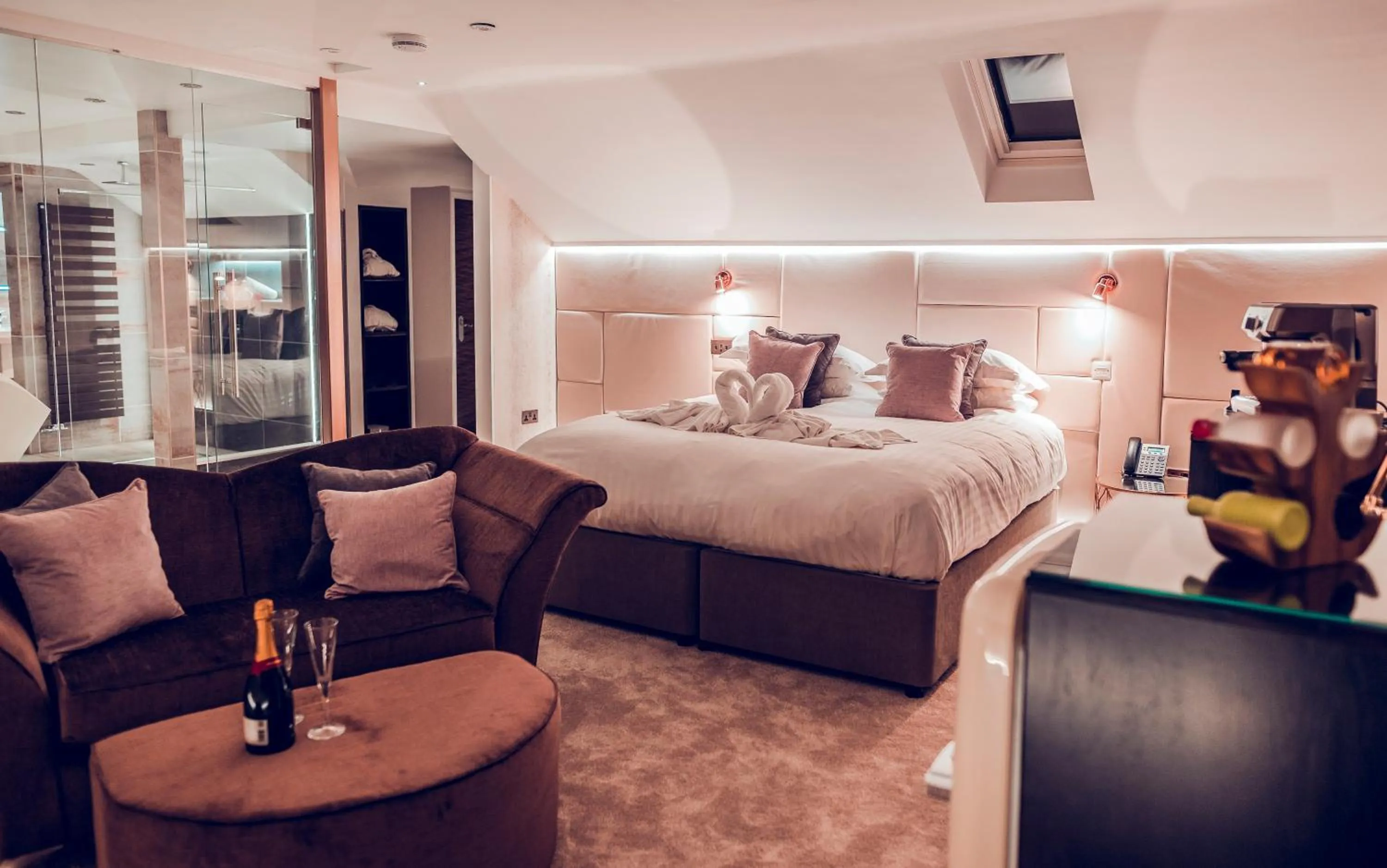 Bed in Aphrodites Group - Luxury Hot Tub Suites in Central Lake District!