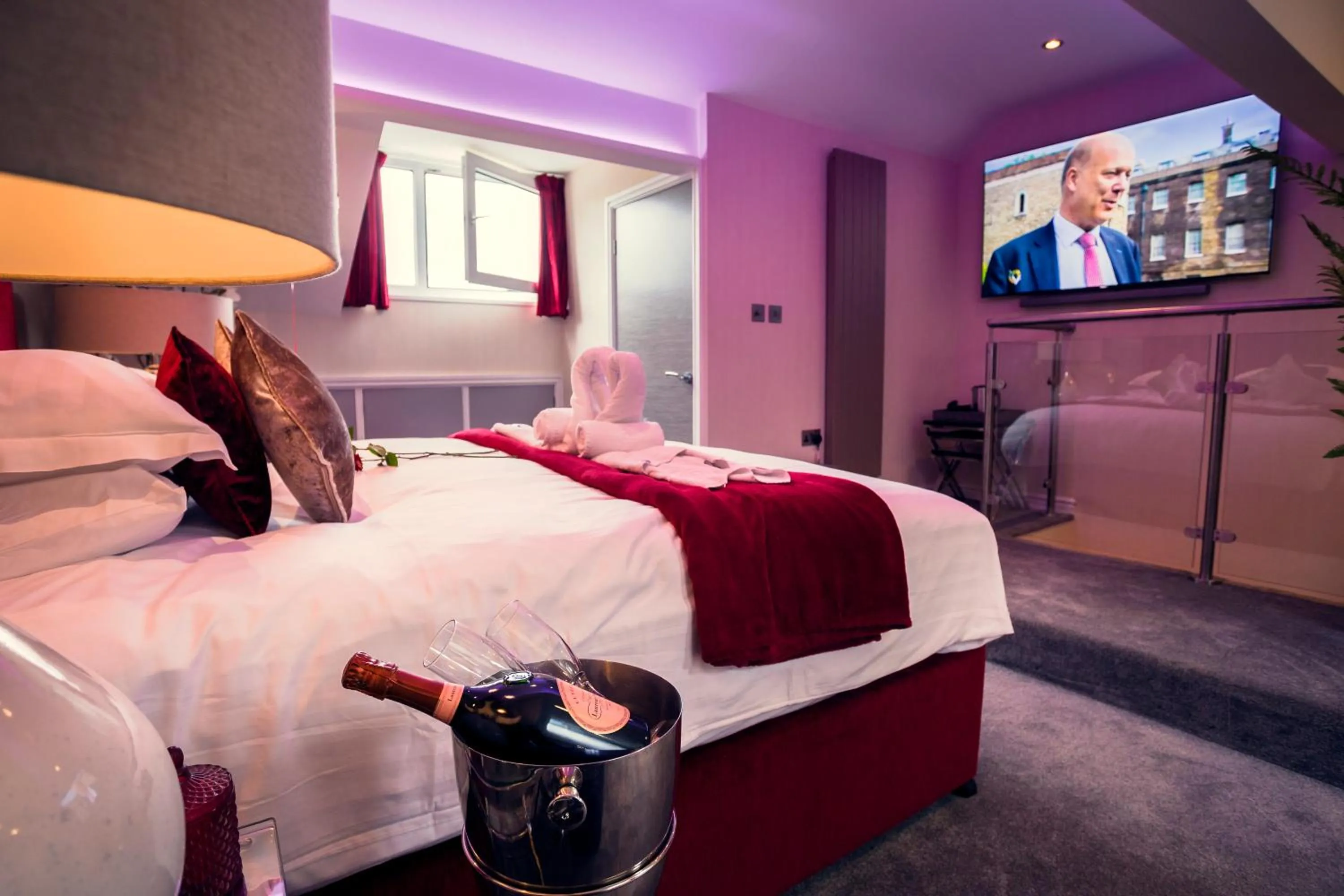 Bed in Aphrodites Group - Luxury Hot Tub Suites in Central Lake District!