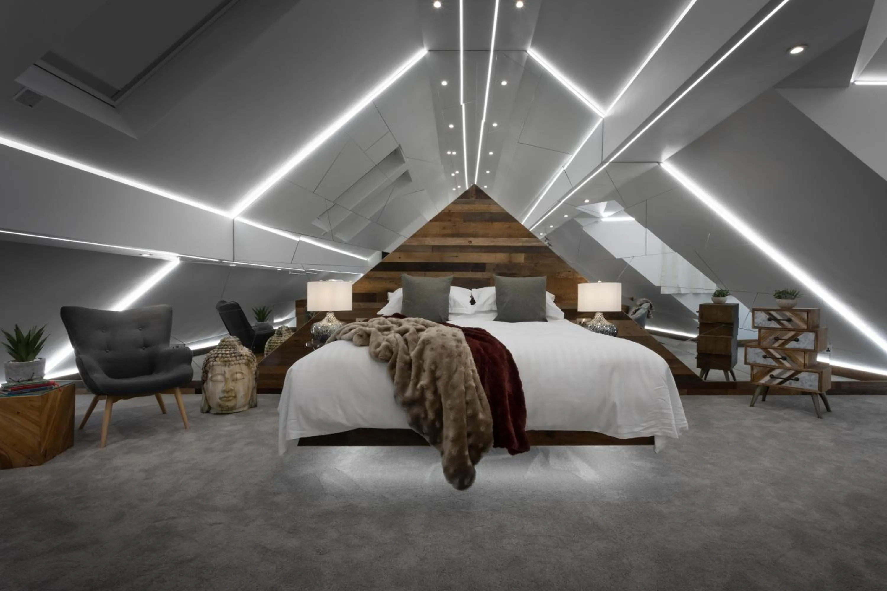 Bed in Aphrodites Group - Luxury Hot Tub Suites in Central Lake District!