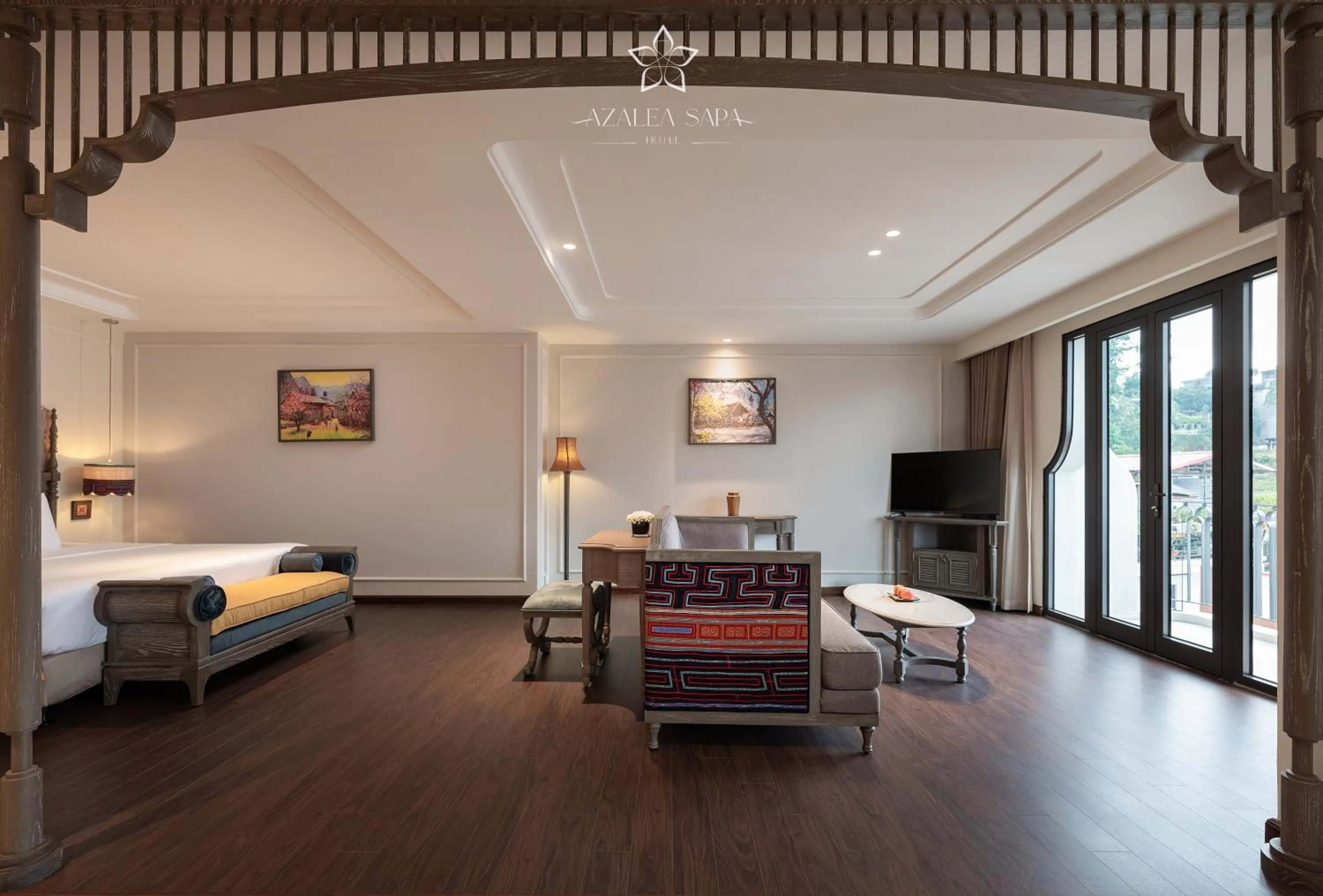 Communal lounge/ TV room, Bed in Azalea Sapa Hotel