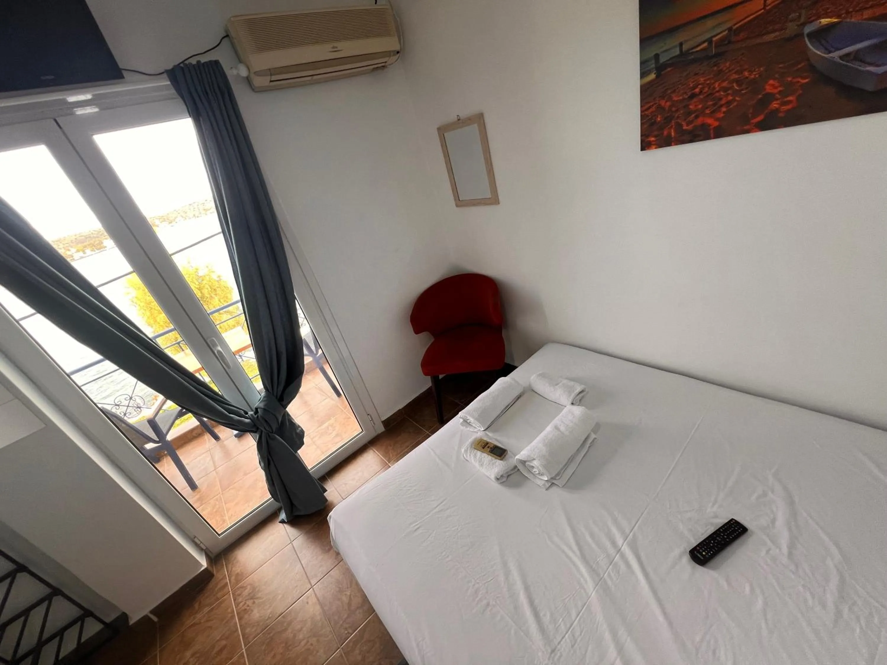 Bed in blue Hotel