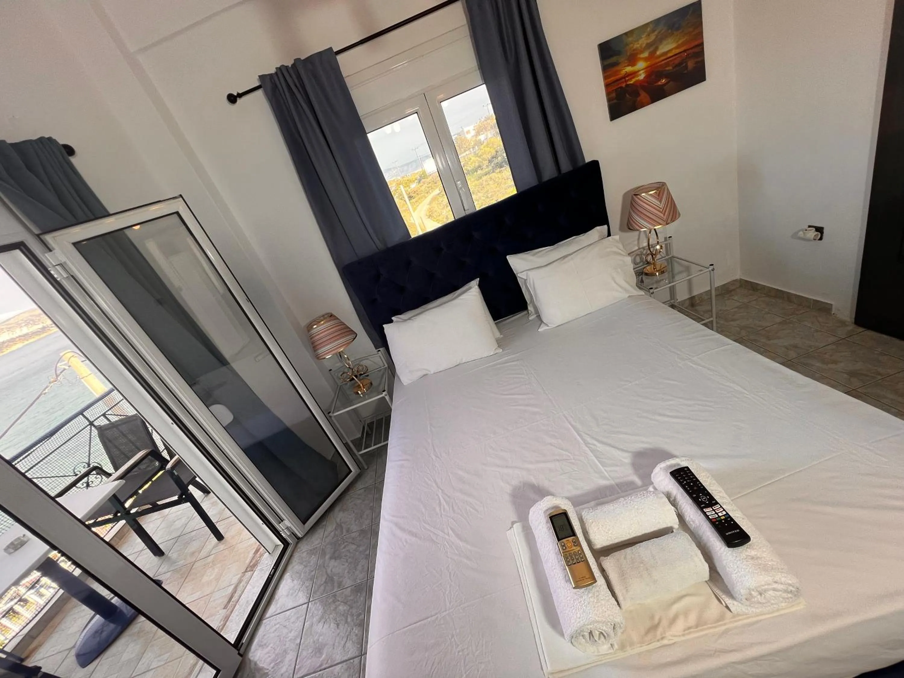 Bed in blue Hotel