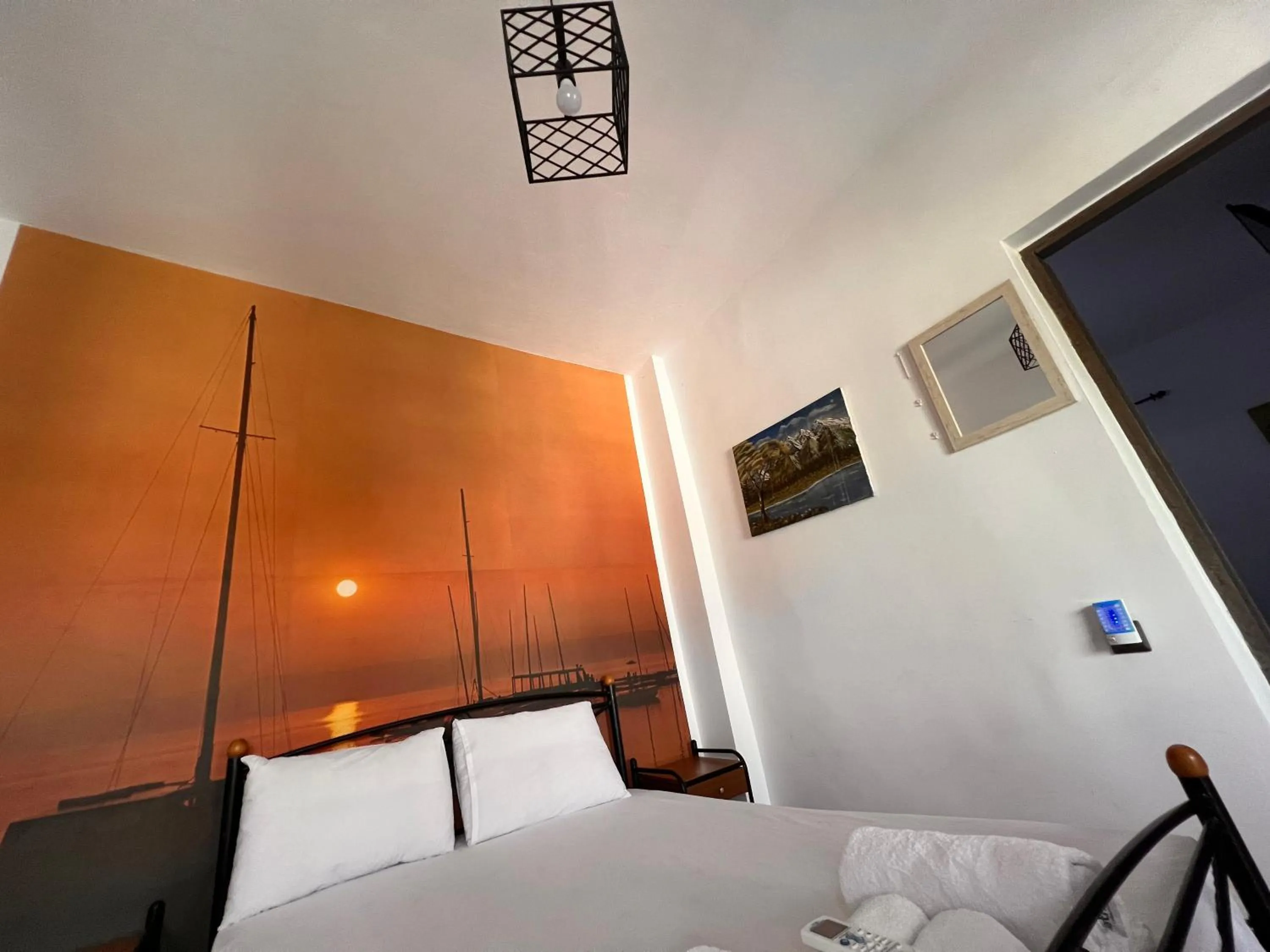 Bed in blue Hotel