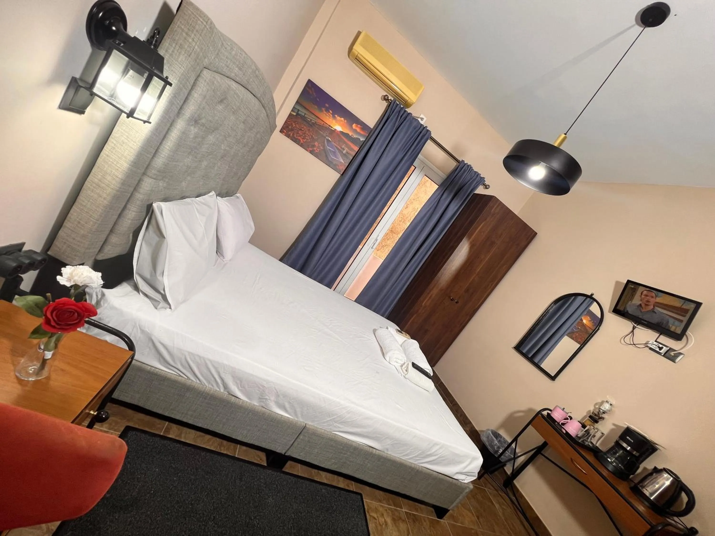 Bed in blue Hotel