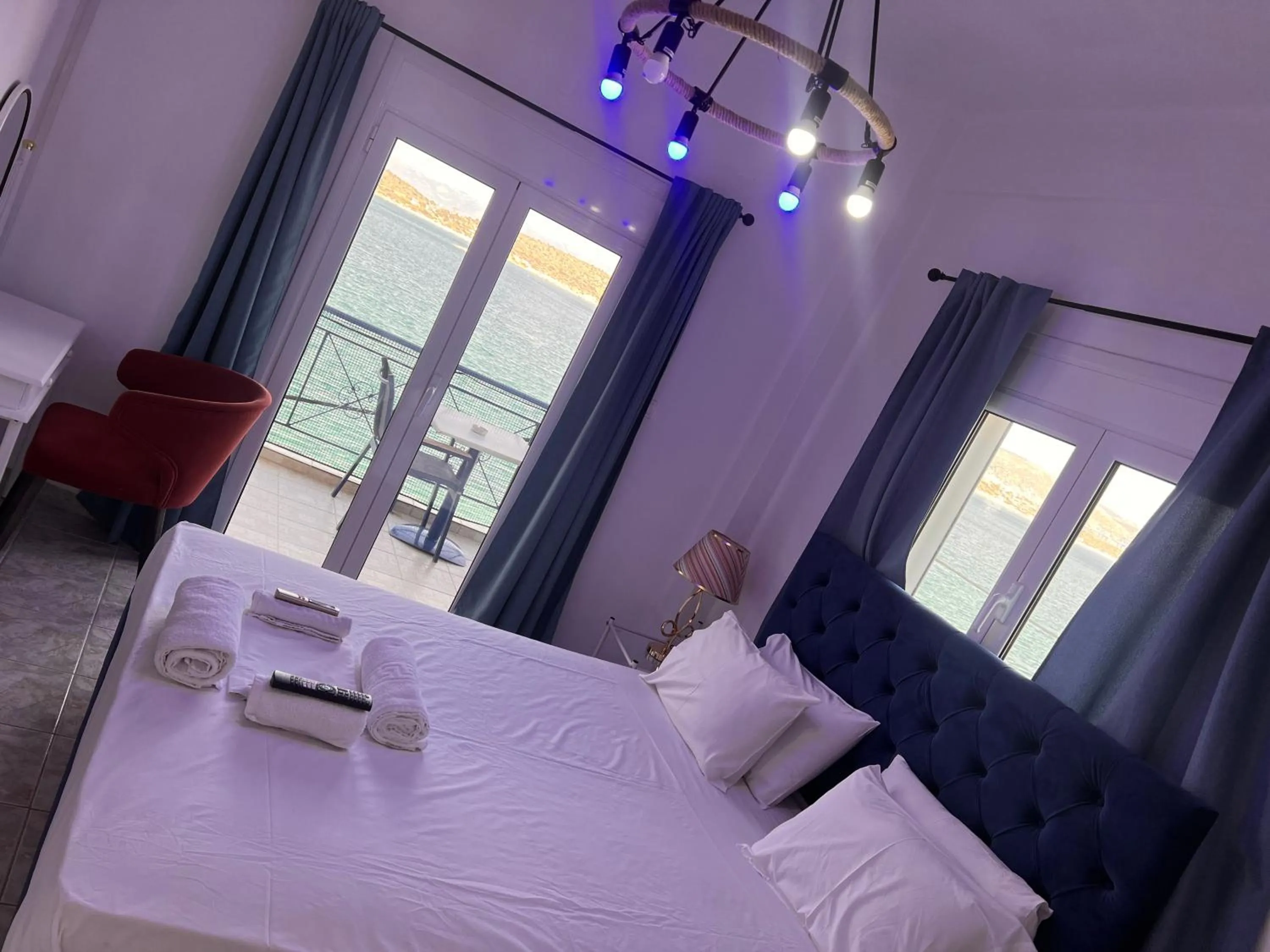 Bed in blue Hotel