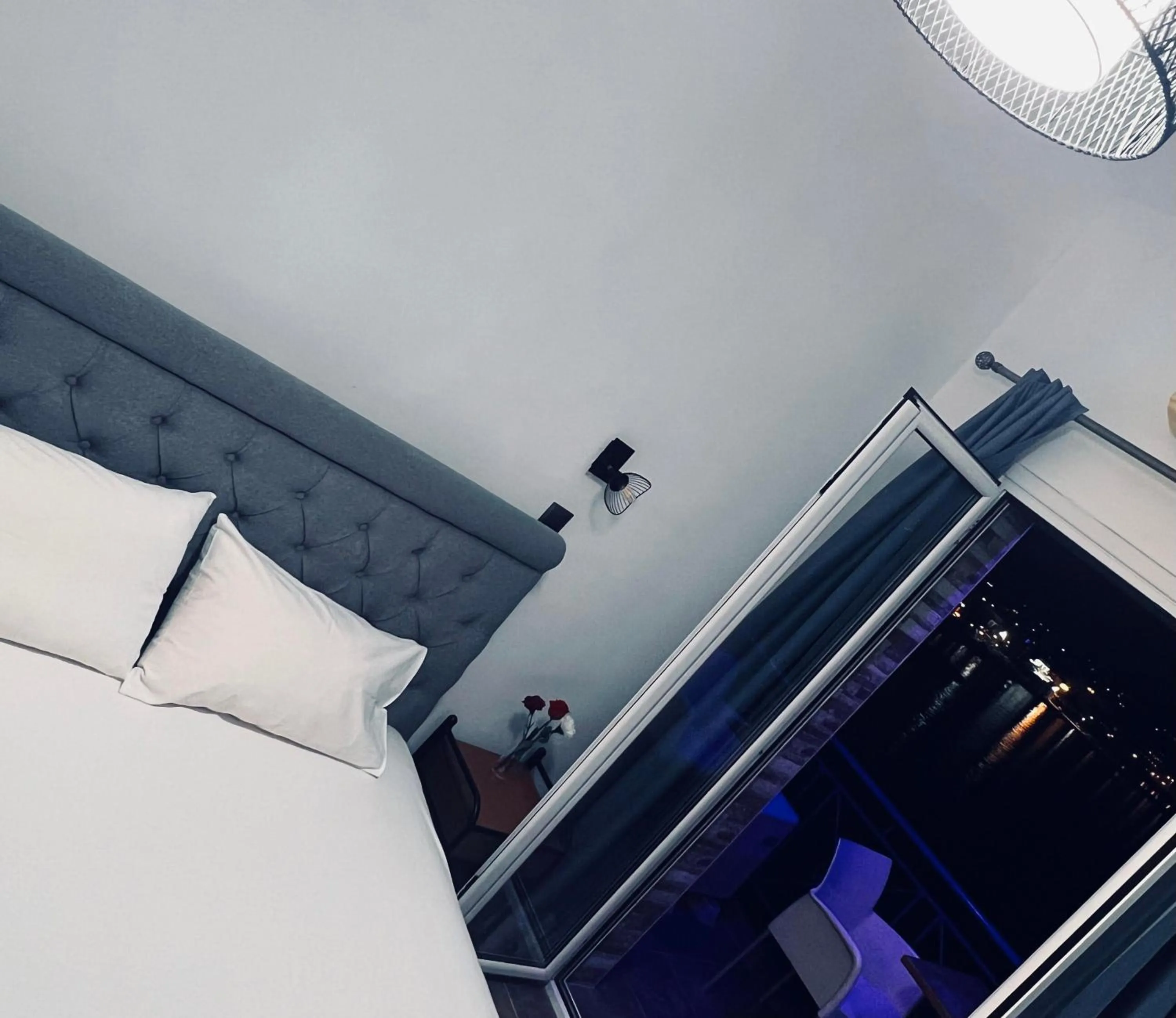 Bed in blue Hotel