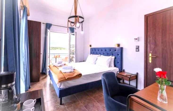 Bed in blue Hotel