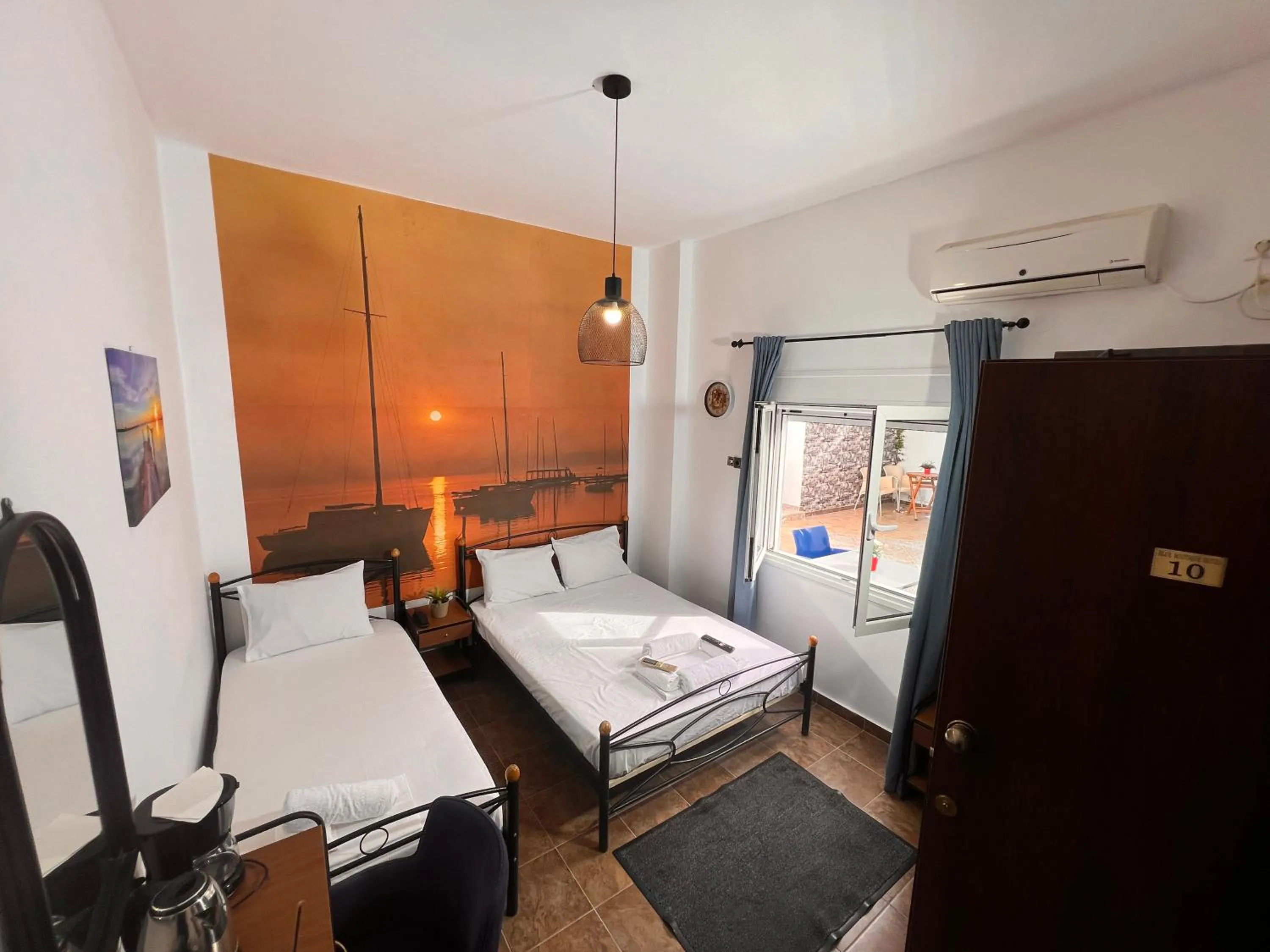 Bed in blue Hotel