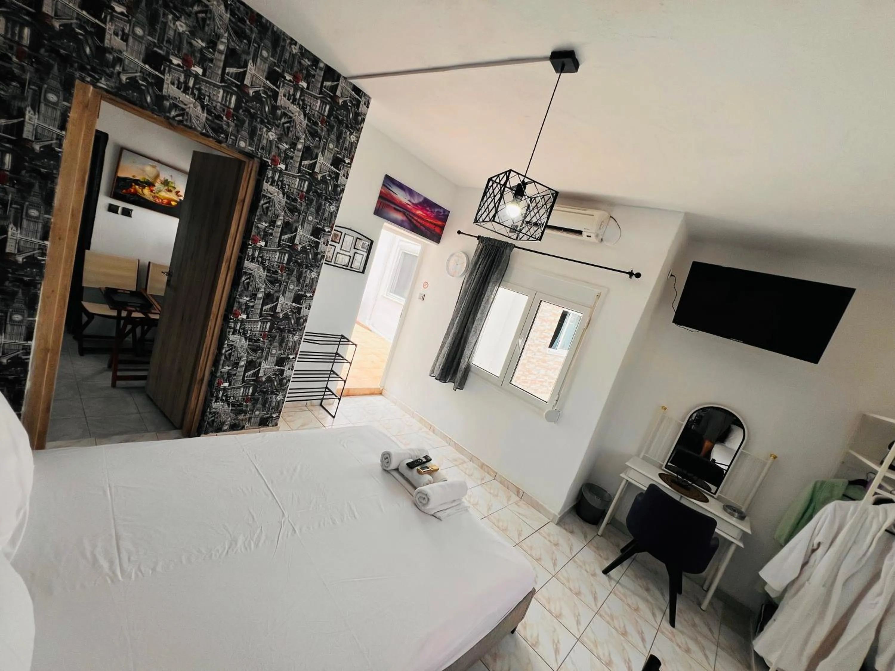 Bed in blue Hotel