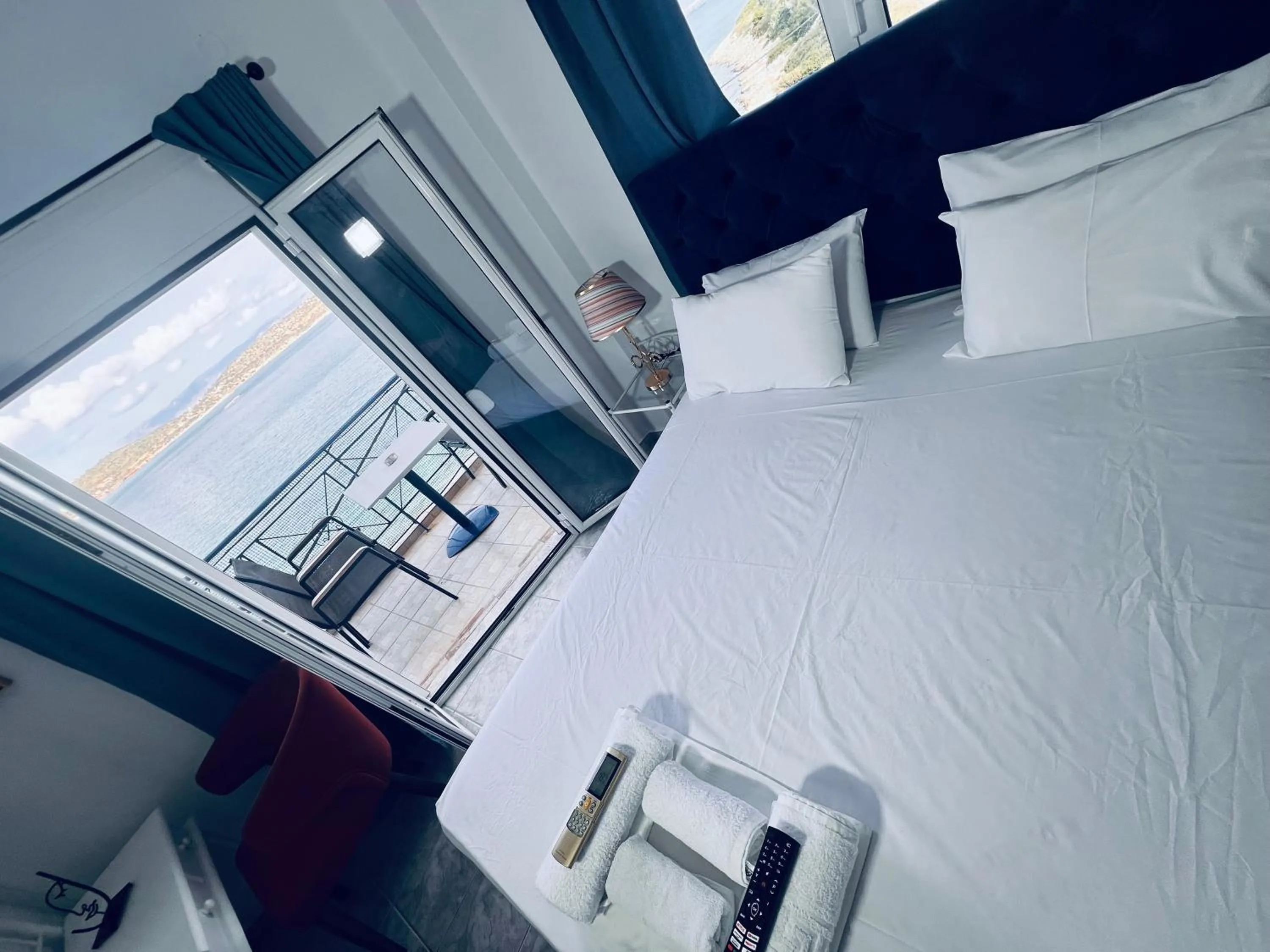 Bed in blue Hotel