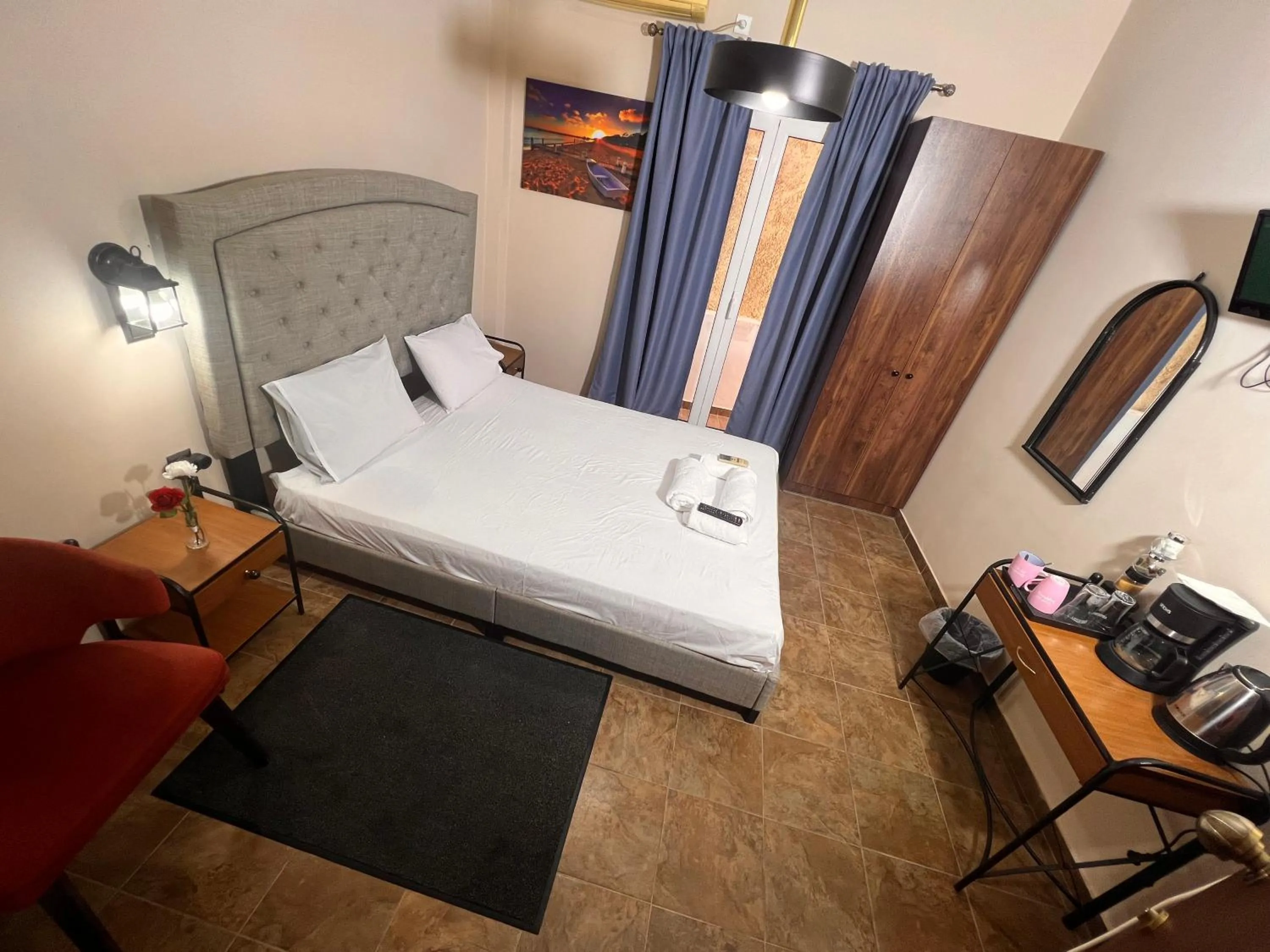 Bed in blue Hotel