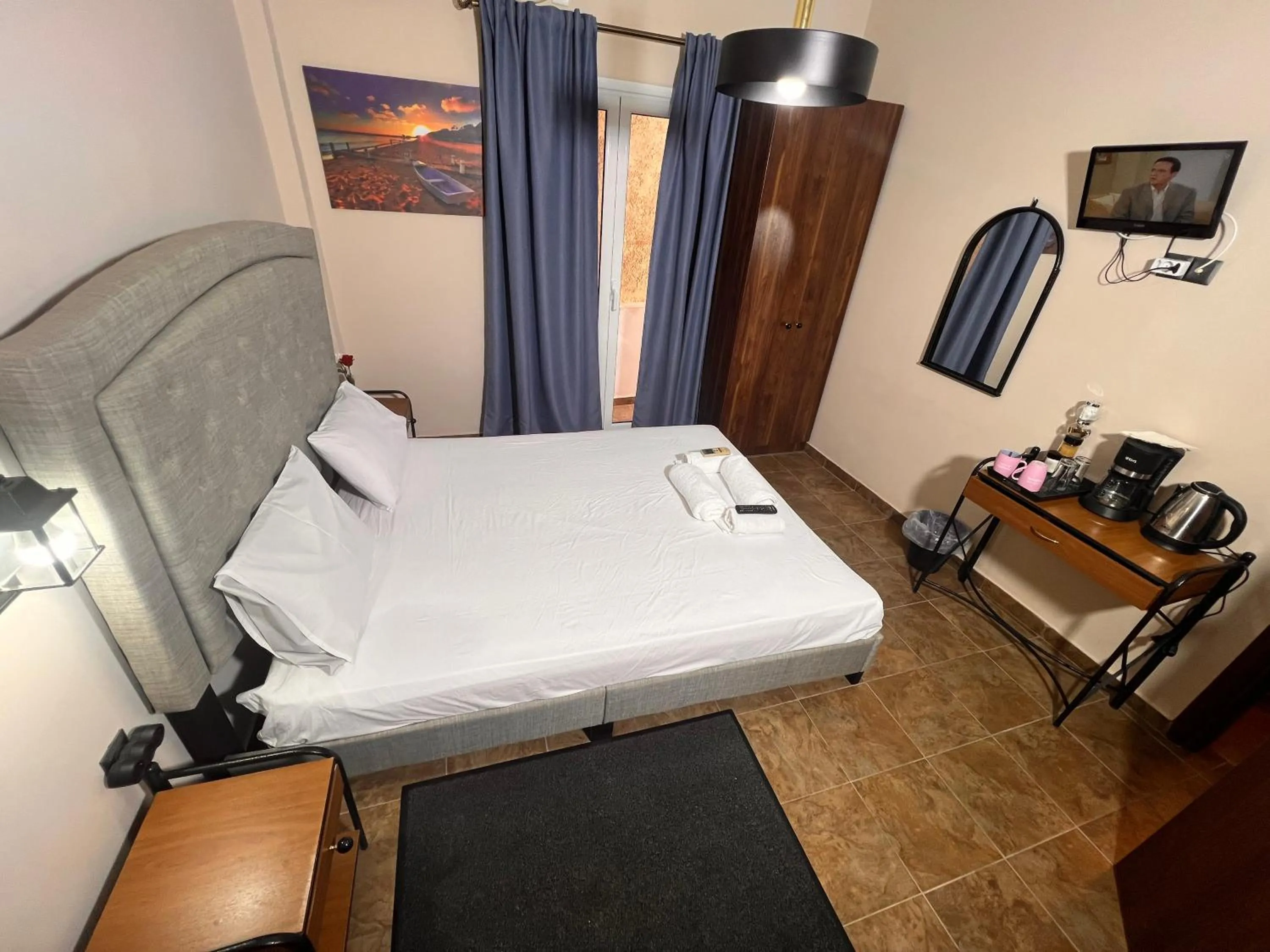 Bed in blue Hotel