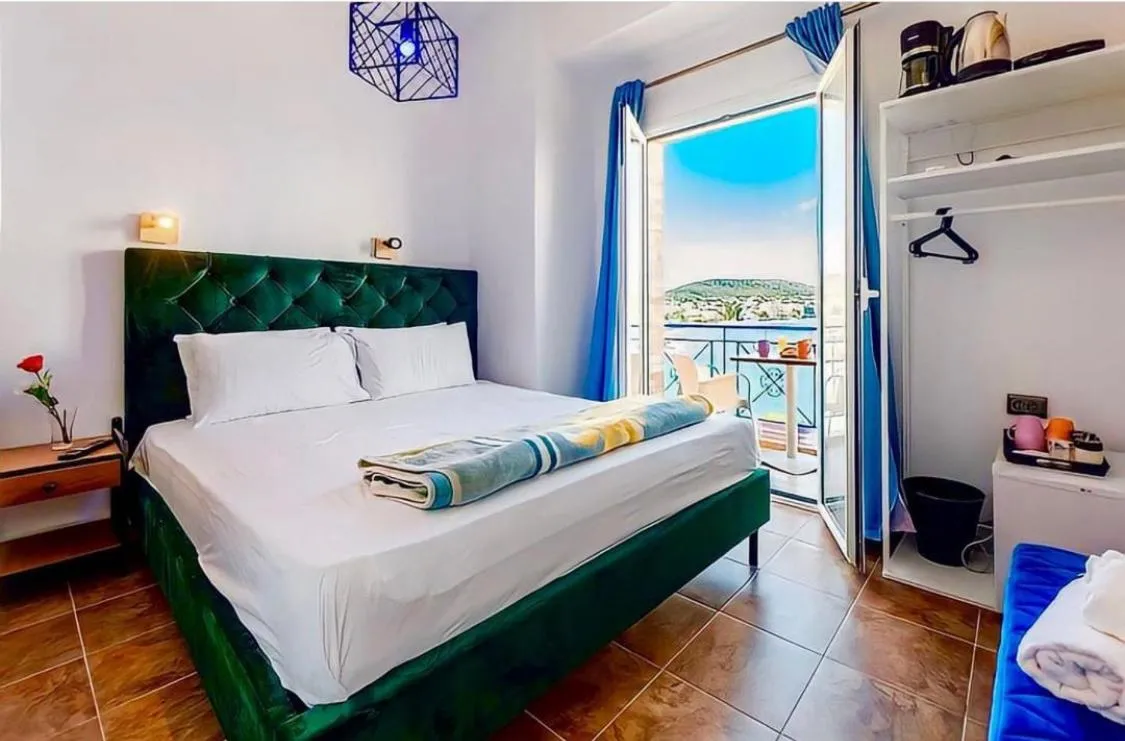 Bed in blue Hotel