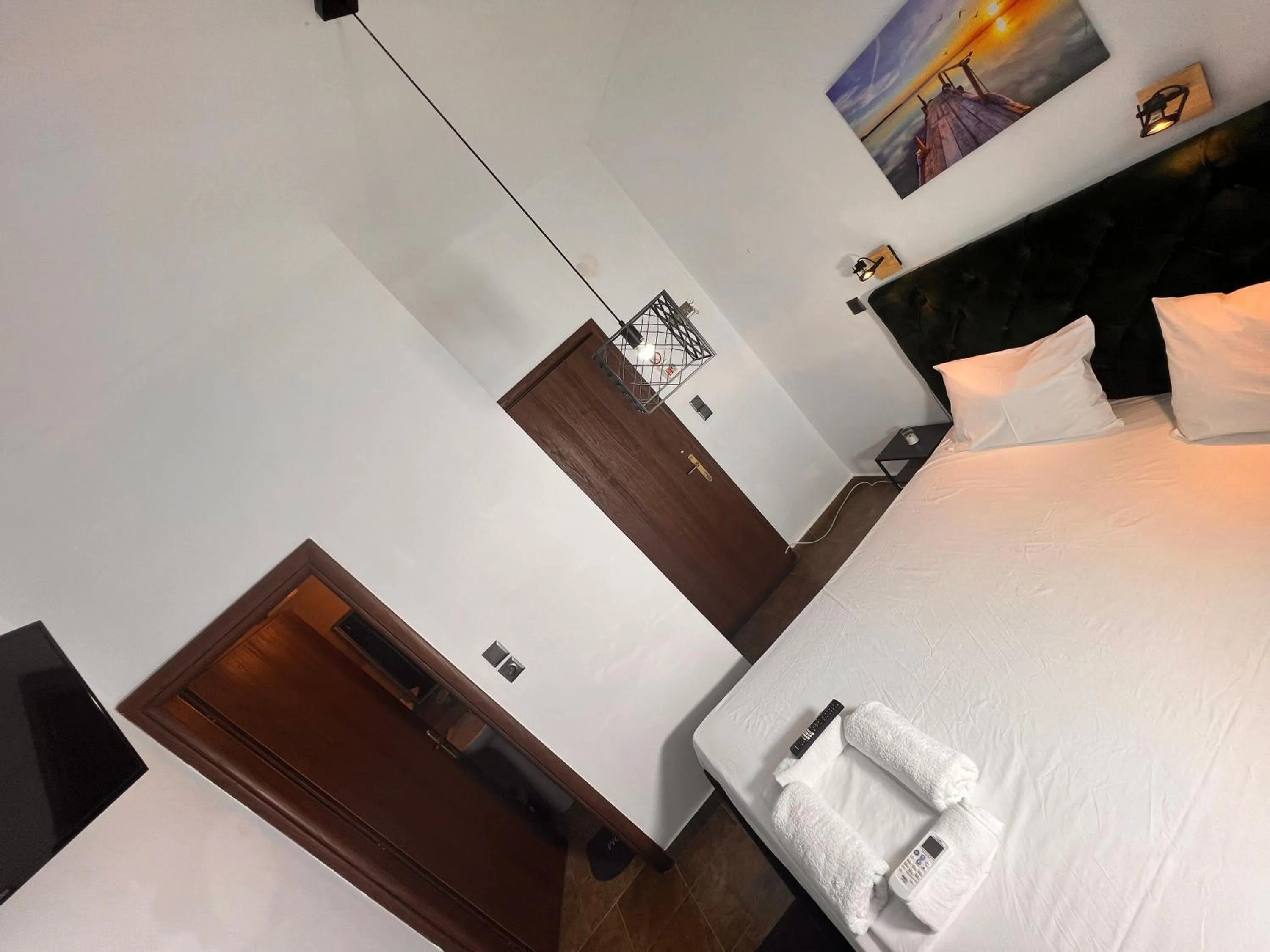 Bed in blue Hotel