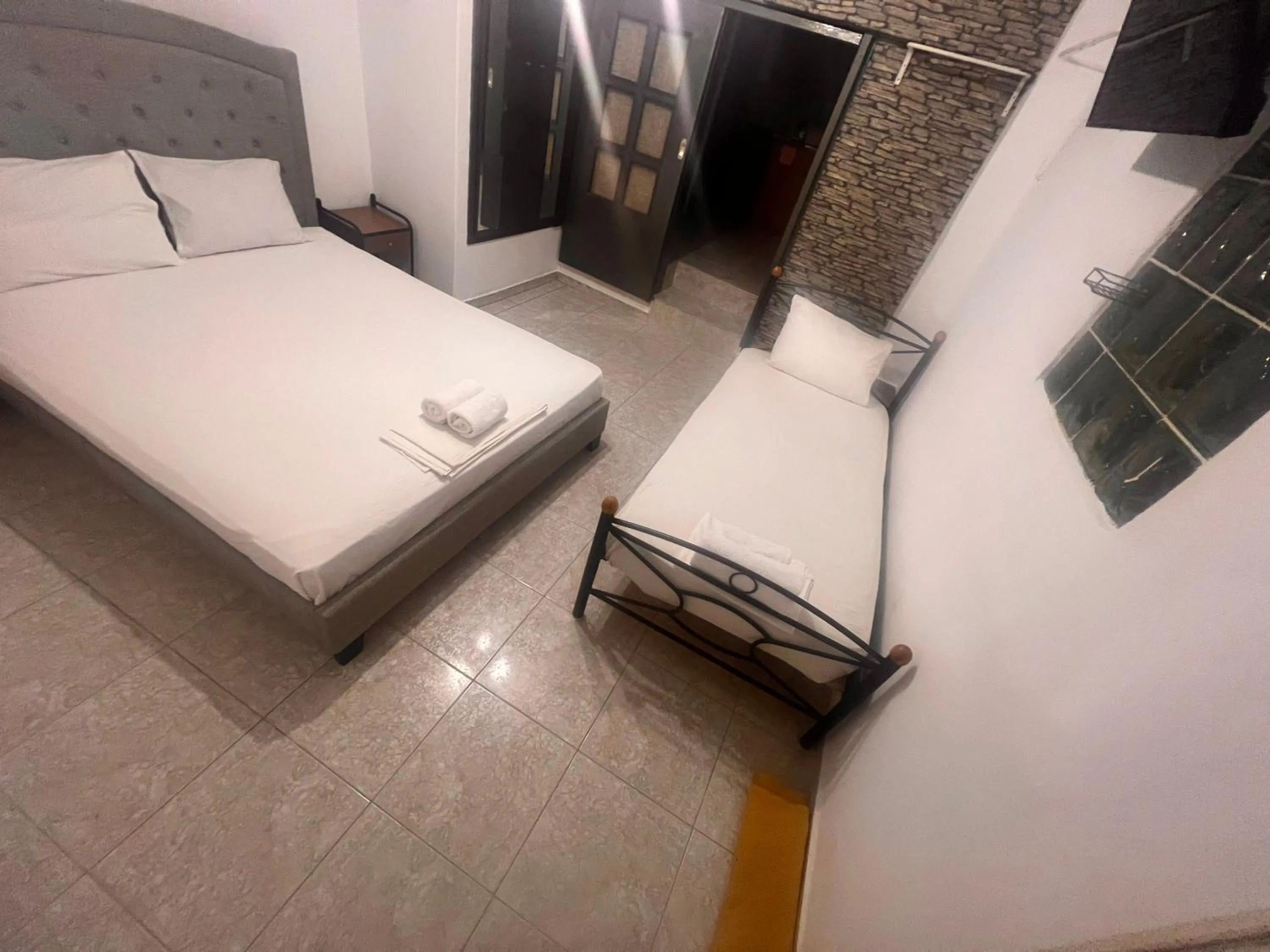 Bed in blue Hotel