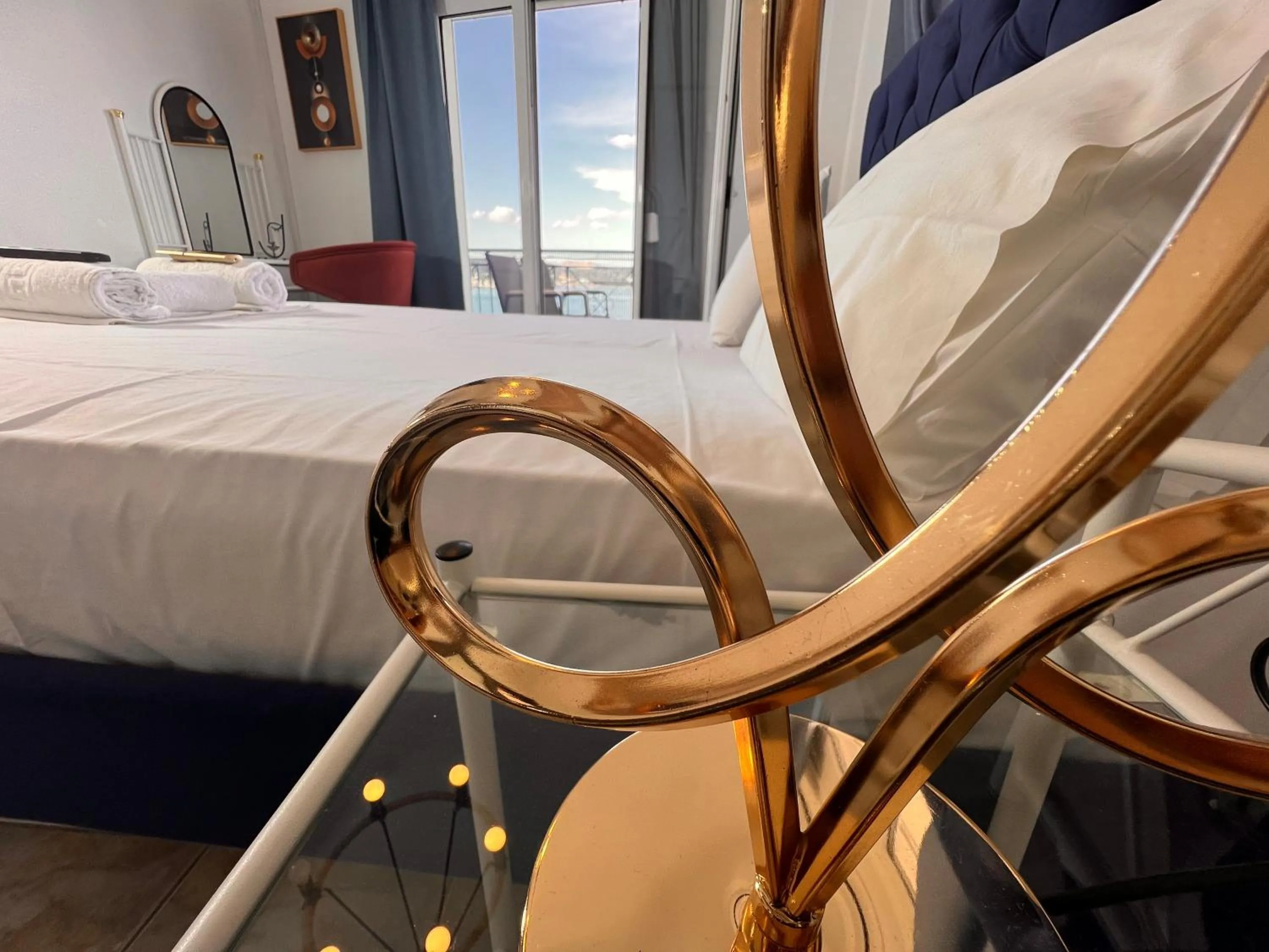 Bed in blue Hotel