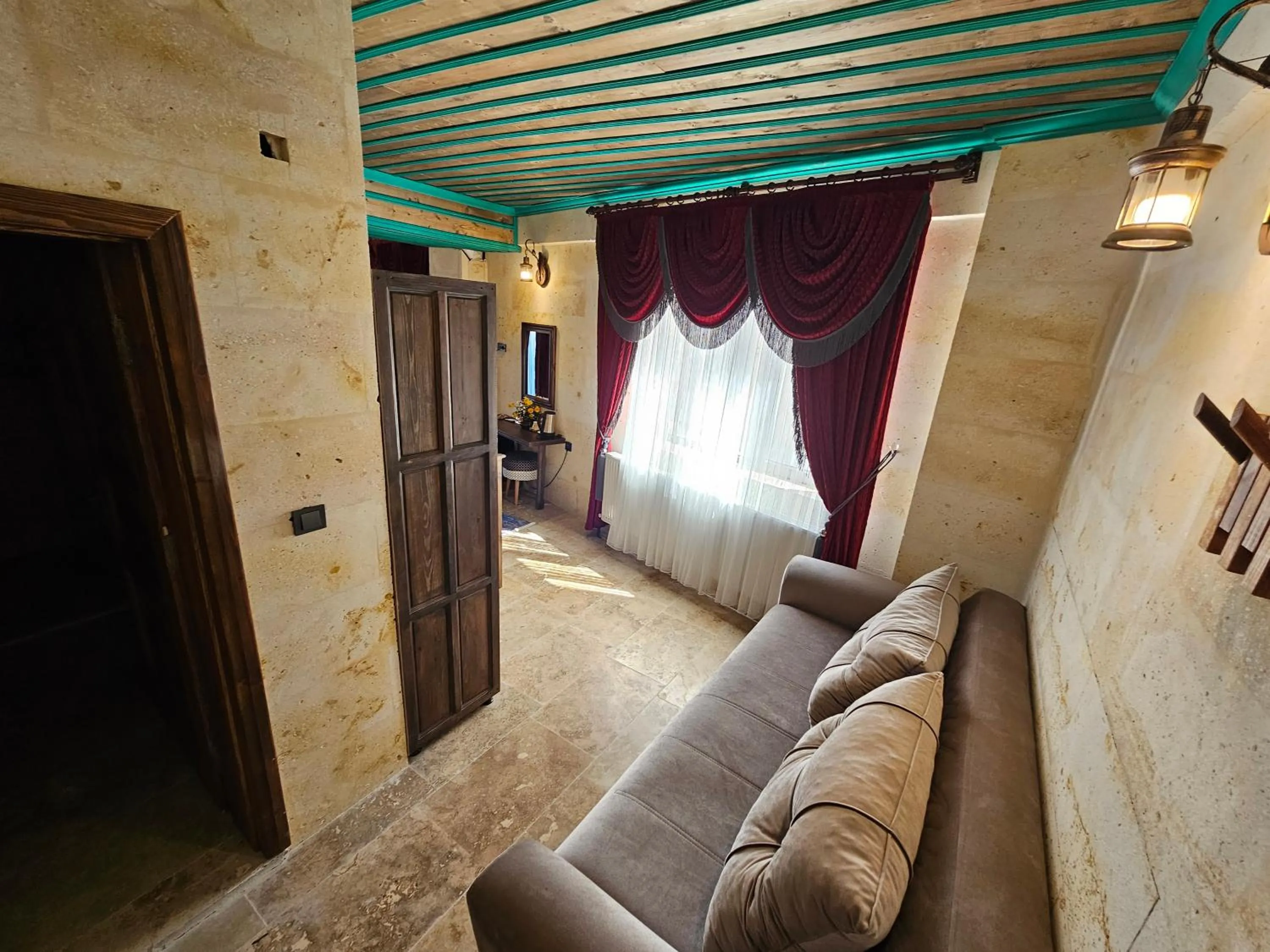Seating area in Abra Stone House