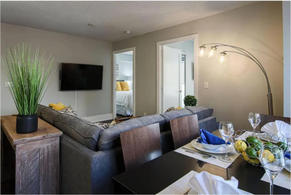 Living room in Skyline Suites - Walk to MTCC, ACC, Rogers Centre & Entertainment District